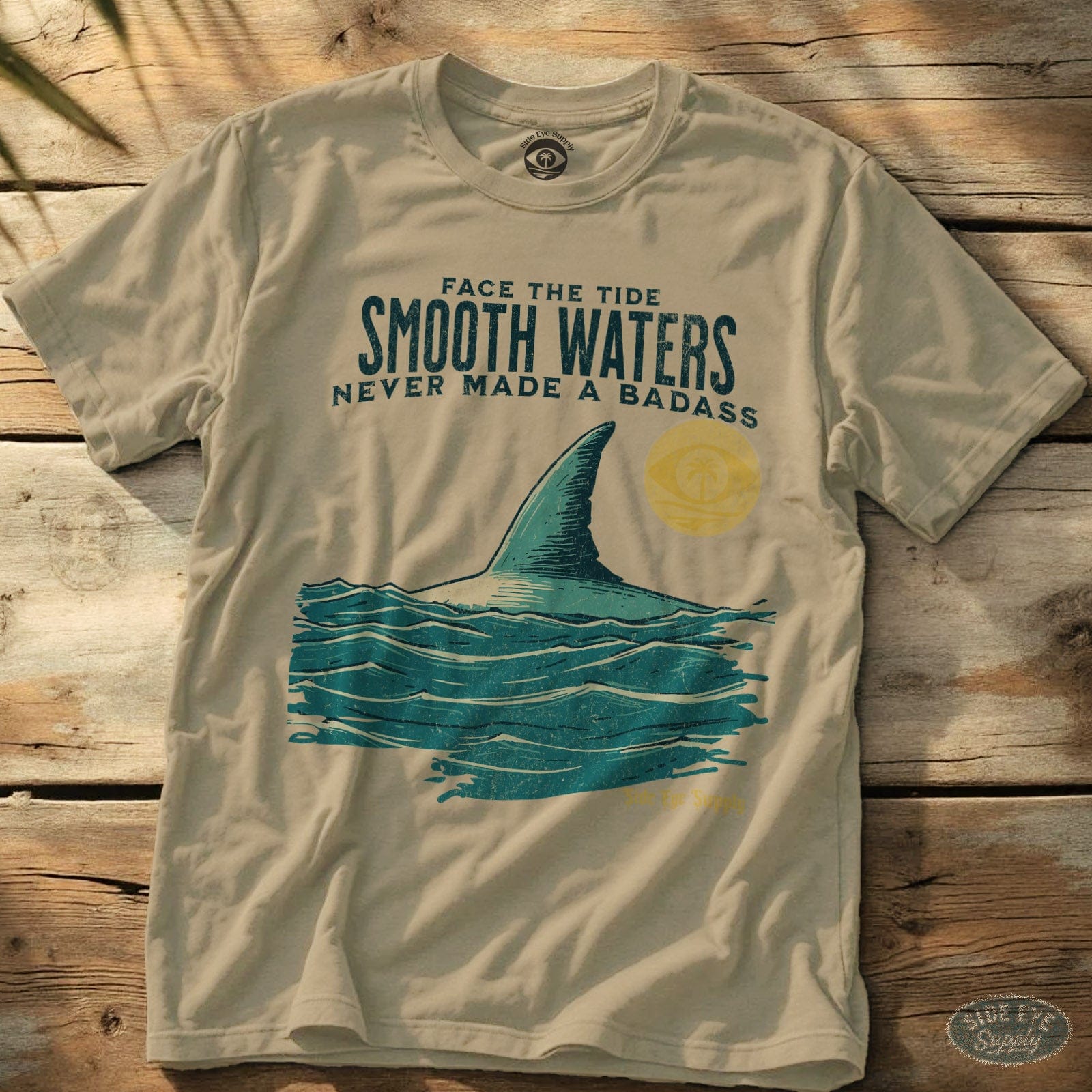 Smooth Waters Tee Sand / S - by Side Eye Supply - Surf Beach Life Apparel