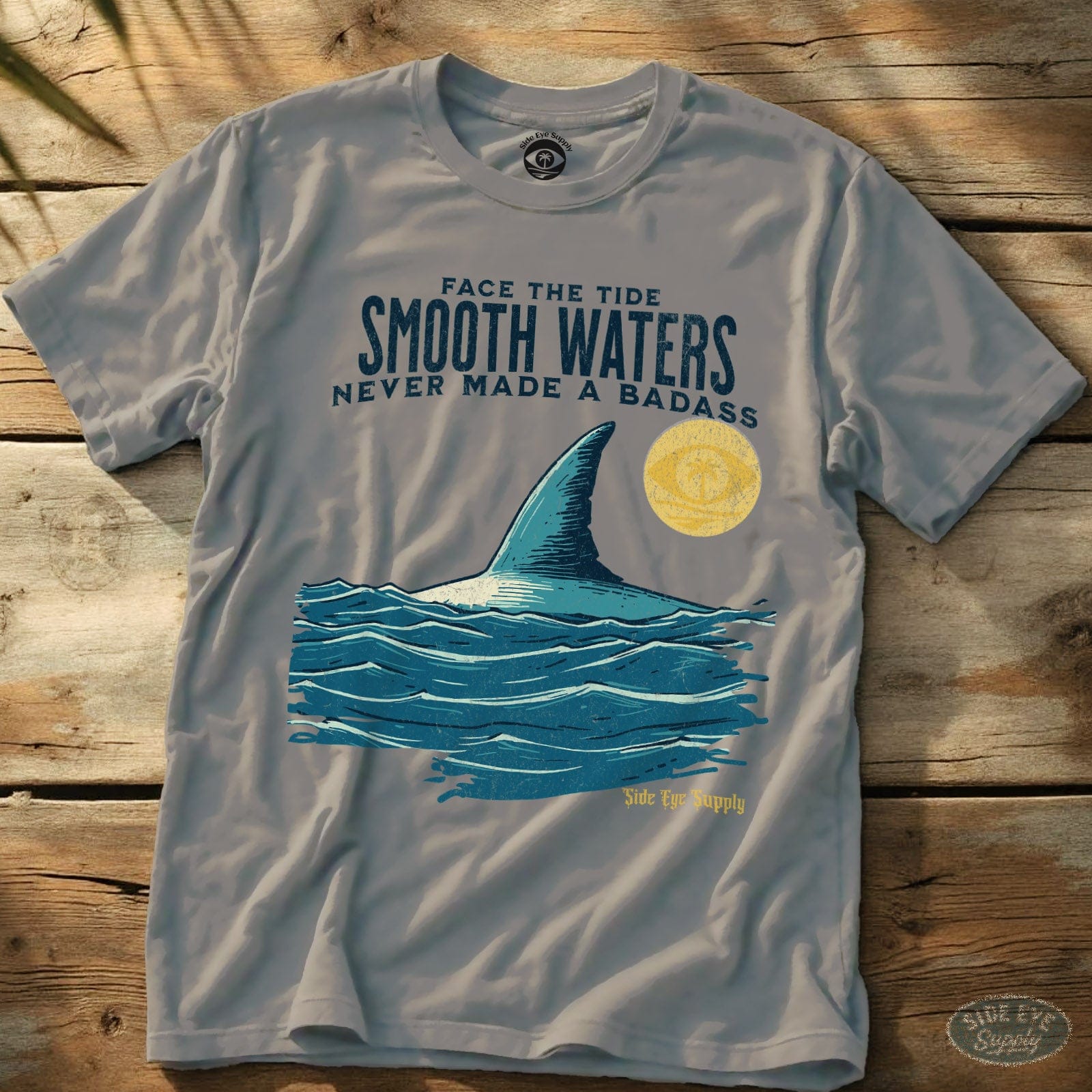 Smooth Waters Tee Ice Grey / S - by Side Eye Supply - Surf Beach Life Apparel