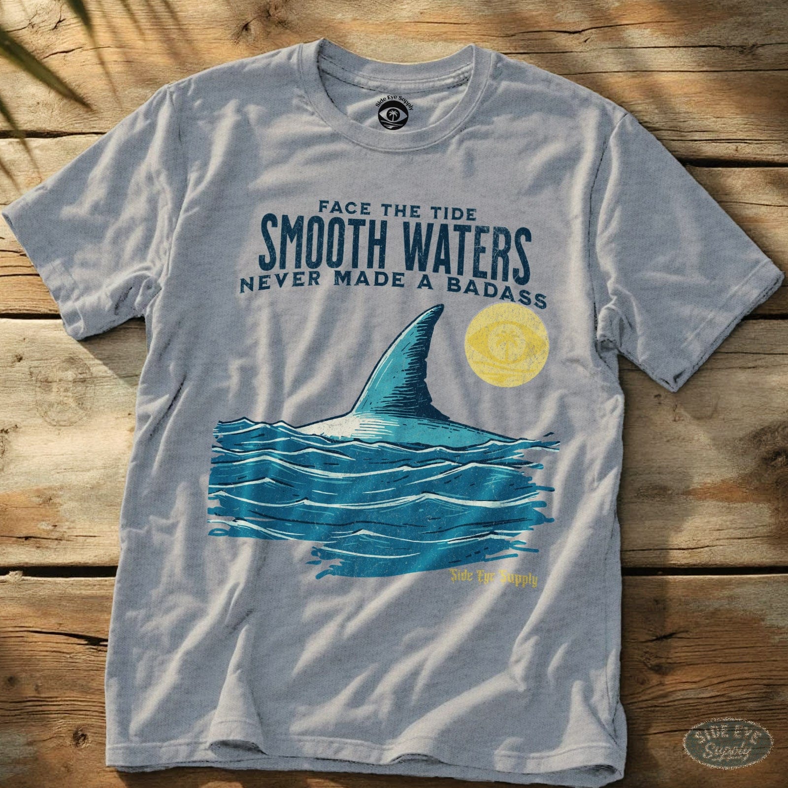Smooth Waters Tee Sport Grey / S - by Side Eye Supply - Surf Beach Life Apparel