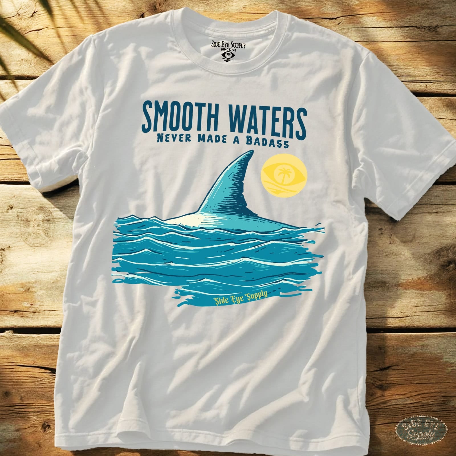 Smooth Waters Tee White / S - by Side Eye Supply - Surf Beach Life Apparel