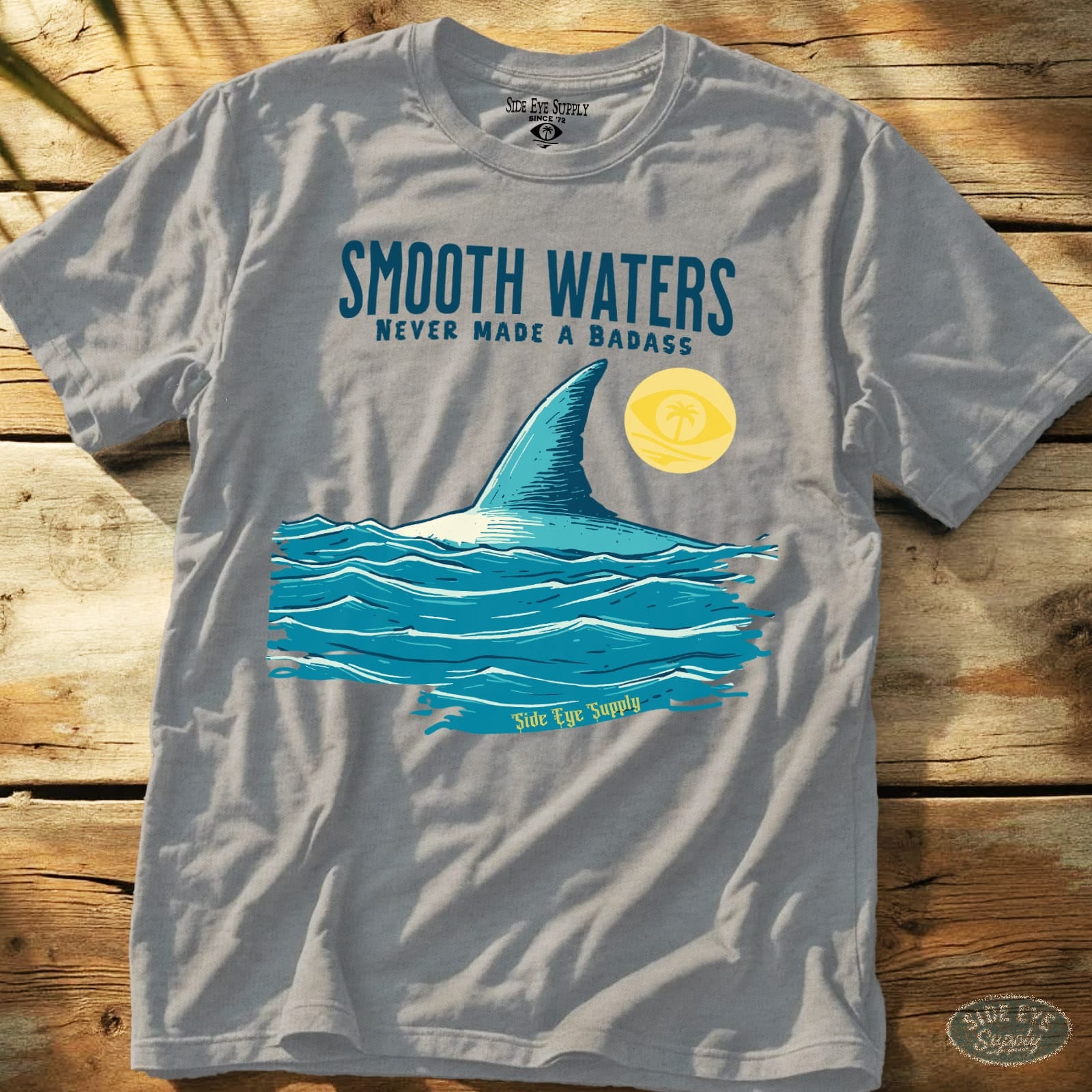 Smooth Waters Tee Sport Grey / S - by Side Eye Supply - Surf Beach Life Apparel