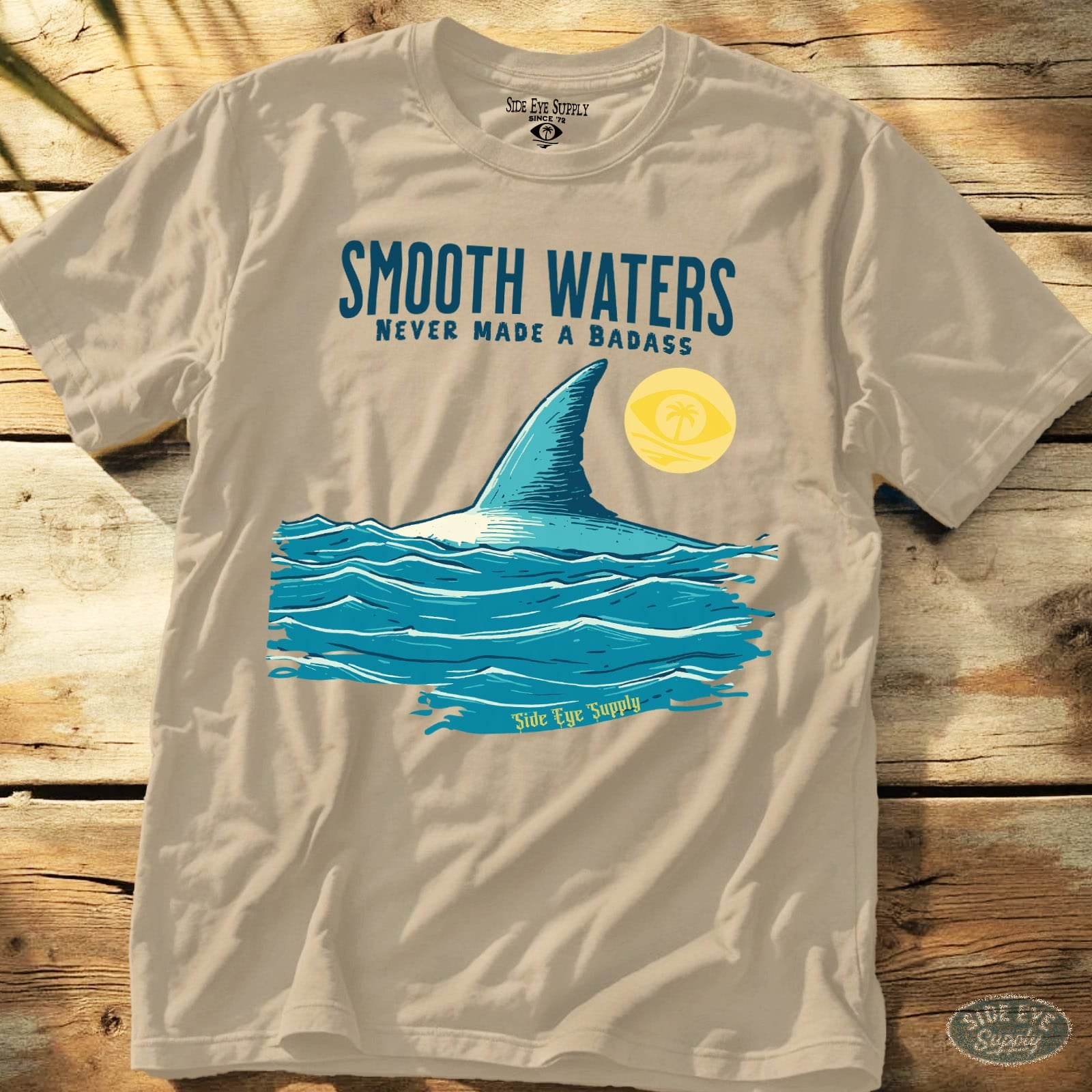Smooth Waters Tee Sand / S - by Side Eye Supply - Surf Beach Life Apparel