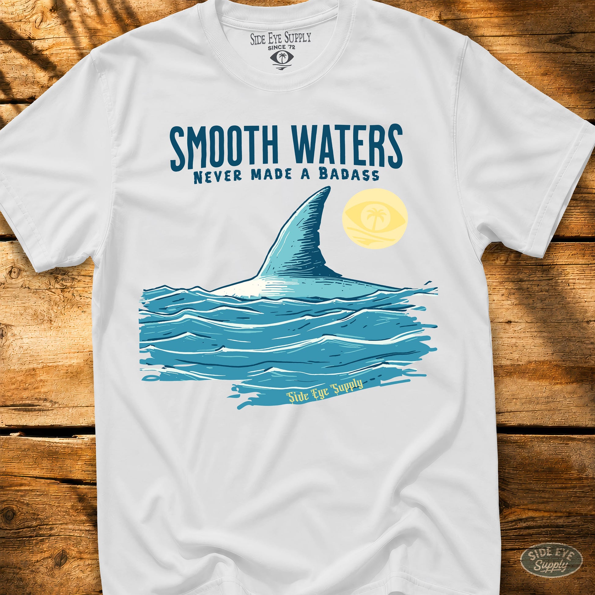 Smooth Waters Tee White / S - by Side Eye Supply - Surf Beach Life Apparel