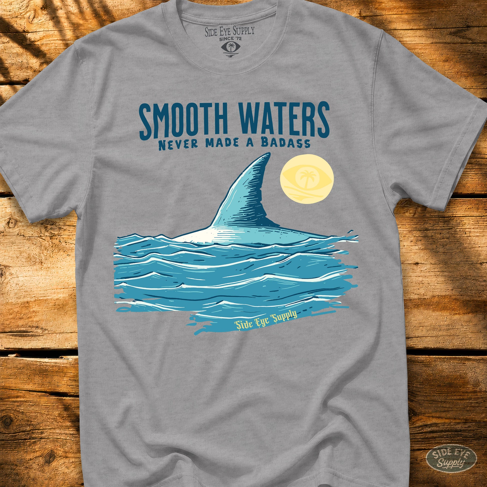 Smooth Waters Tee Sport Grey / S - by Side Eye Supply - Surf Beach Life Apparel