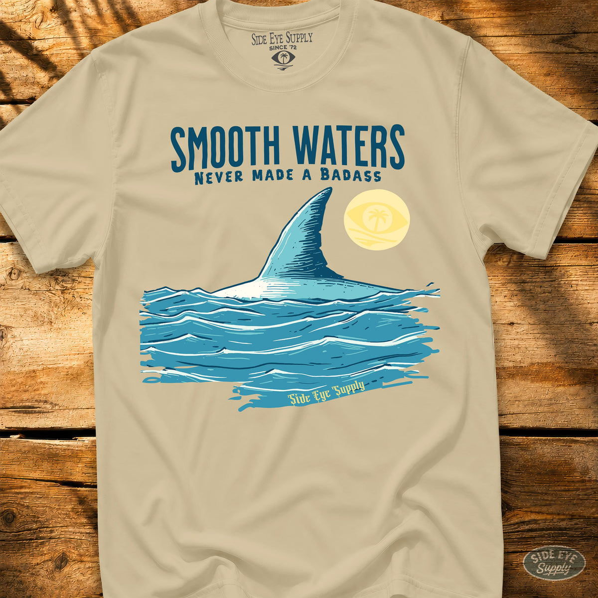 Smooth Waters Tee Sand / S - by Side Eye Supply - Surf Beach Life Apparel