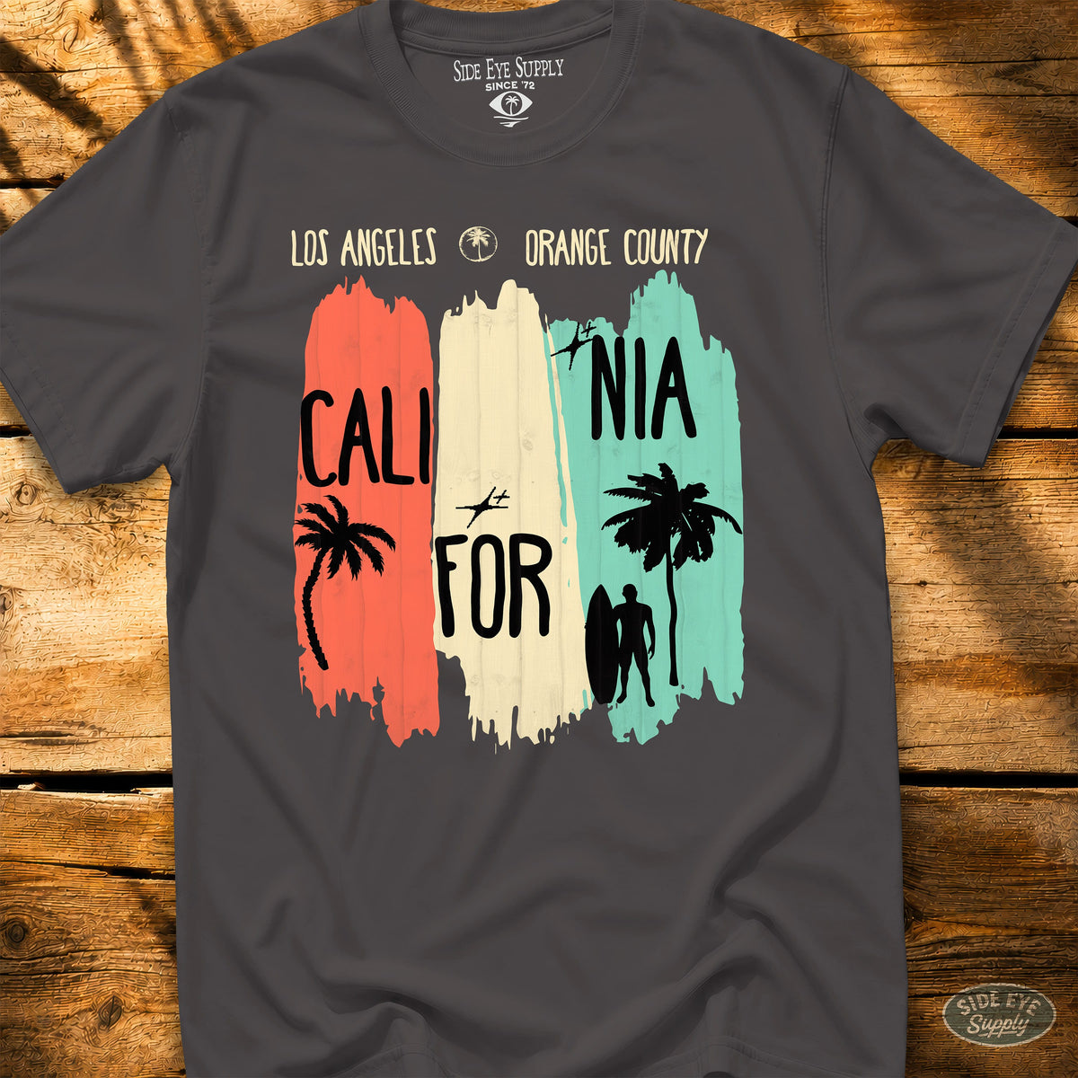 SoCal Luv Tee Charcoal / S - by Side Eye Supply - Surf Beach Life Apparel