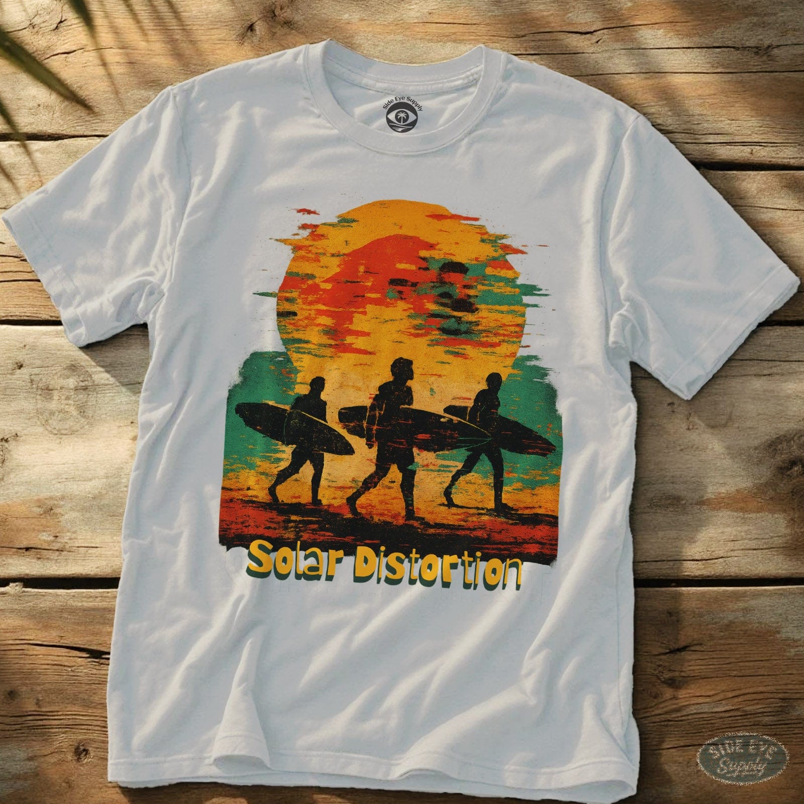 Solar Distortion Tee White / S - by Side Eye Supply - Surf Beach Life Apparel