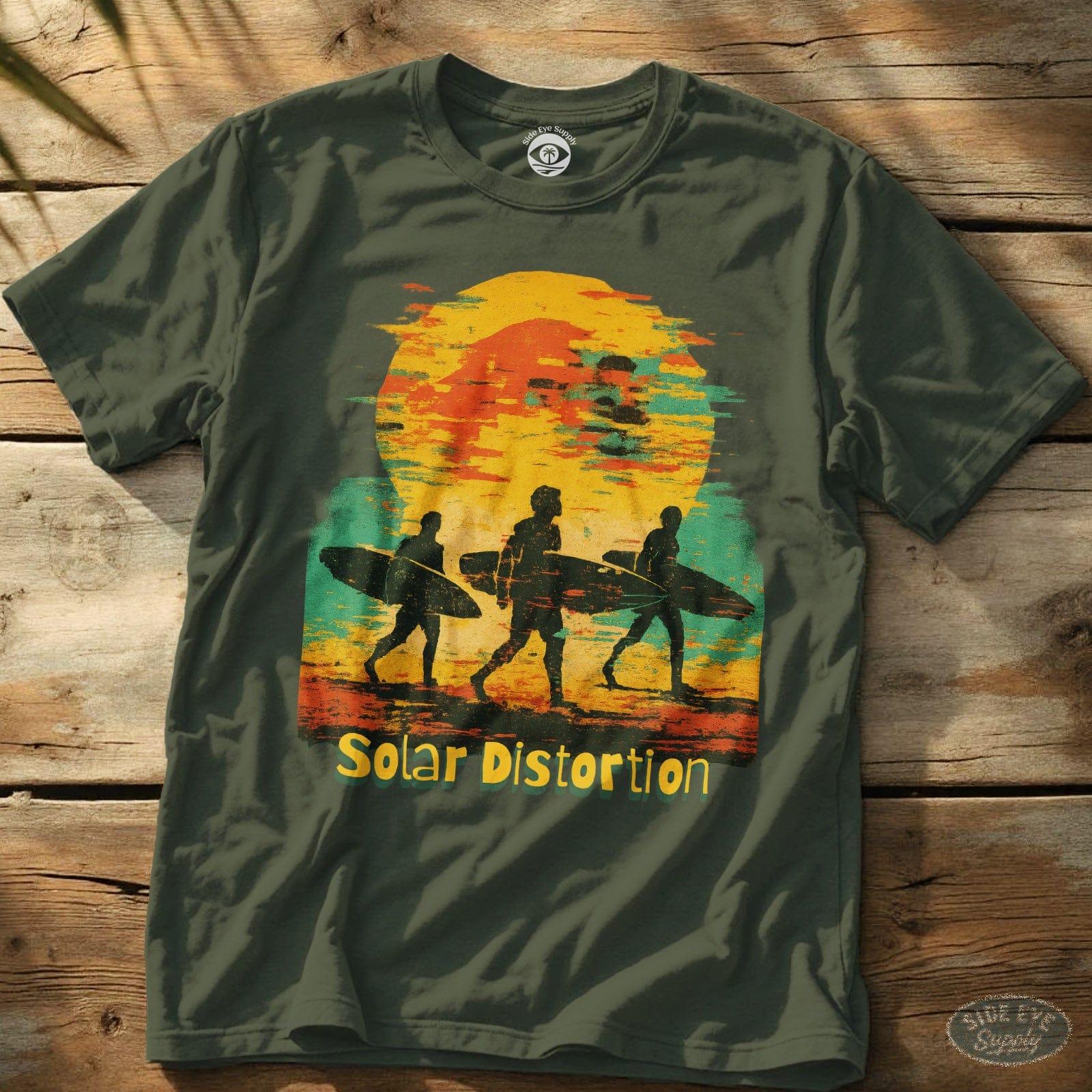 Solar Distortion Tee Military Green / S - by Side Eye Supply - Surf Beach Life Apparel