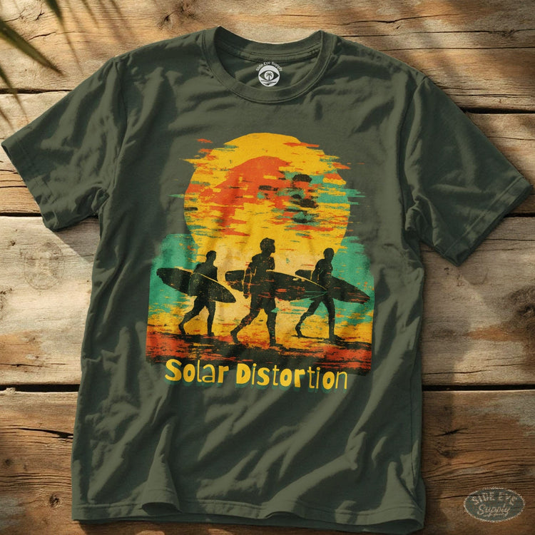 Solar Distortion Tee Military Green / S - by Side Eye Supply - Surf Beach Life Apparel