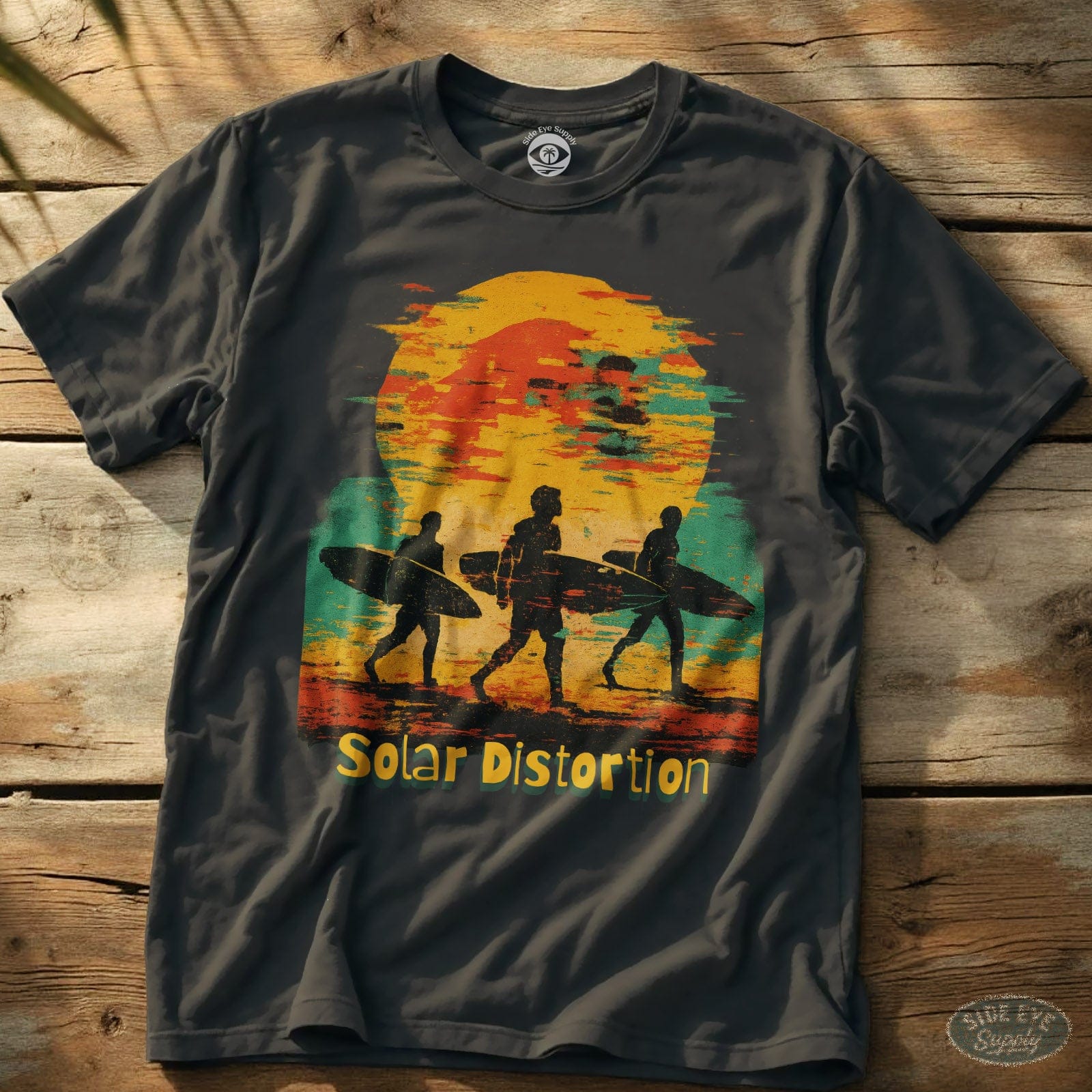 Solar Distortion Tee Charcoal / S - by Side Eye Supply - Surf Beach Life Apparel