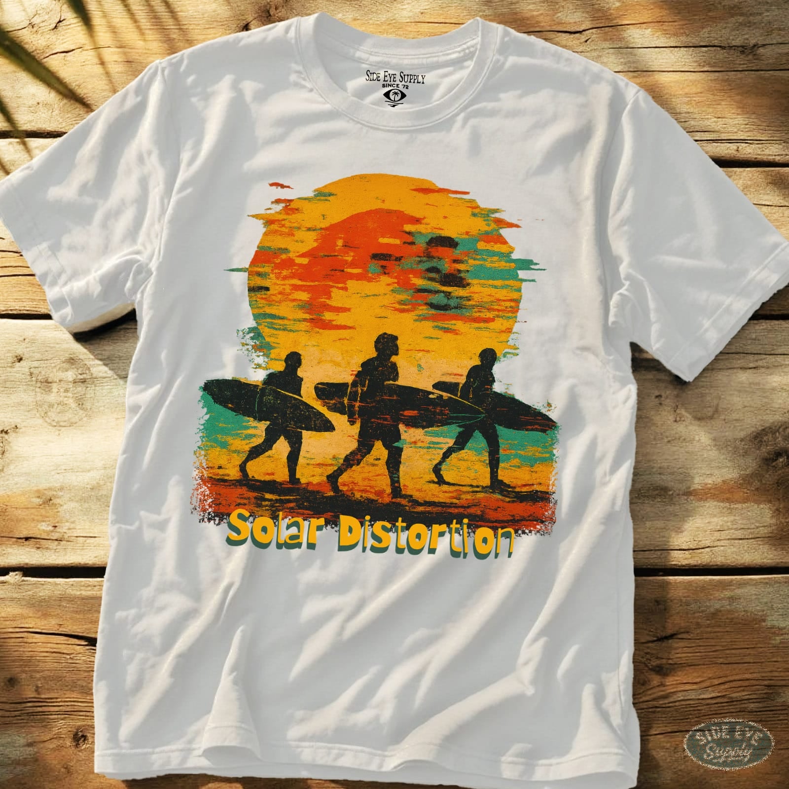 Solar Distortion Tee White / S - by Side Eye Supply - Surf Beach Life Apparel