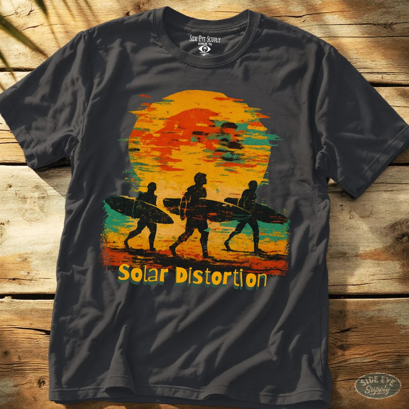 Solar Distortion Tee Charcoal / S - by Side Eye Supply - Surf Beach Life Apparel