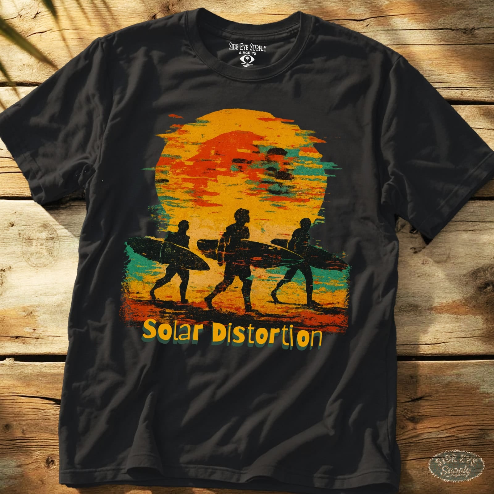 Solar Distortion Tee Black / S - by Side Eye Supply - Surf Beach Life Apparel
