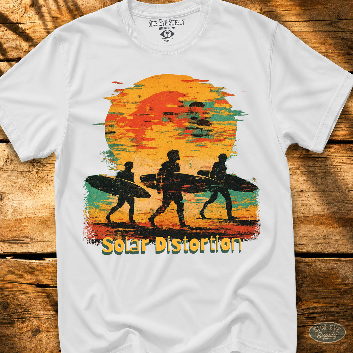 Solar Distortion Tee White / S - by Side Eye Supply - Surf Beach Life Apparel