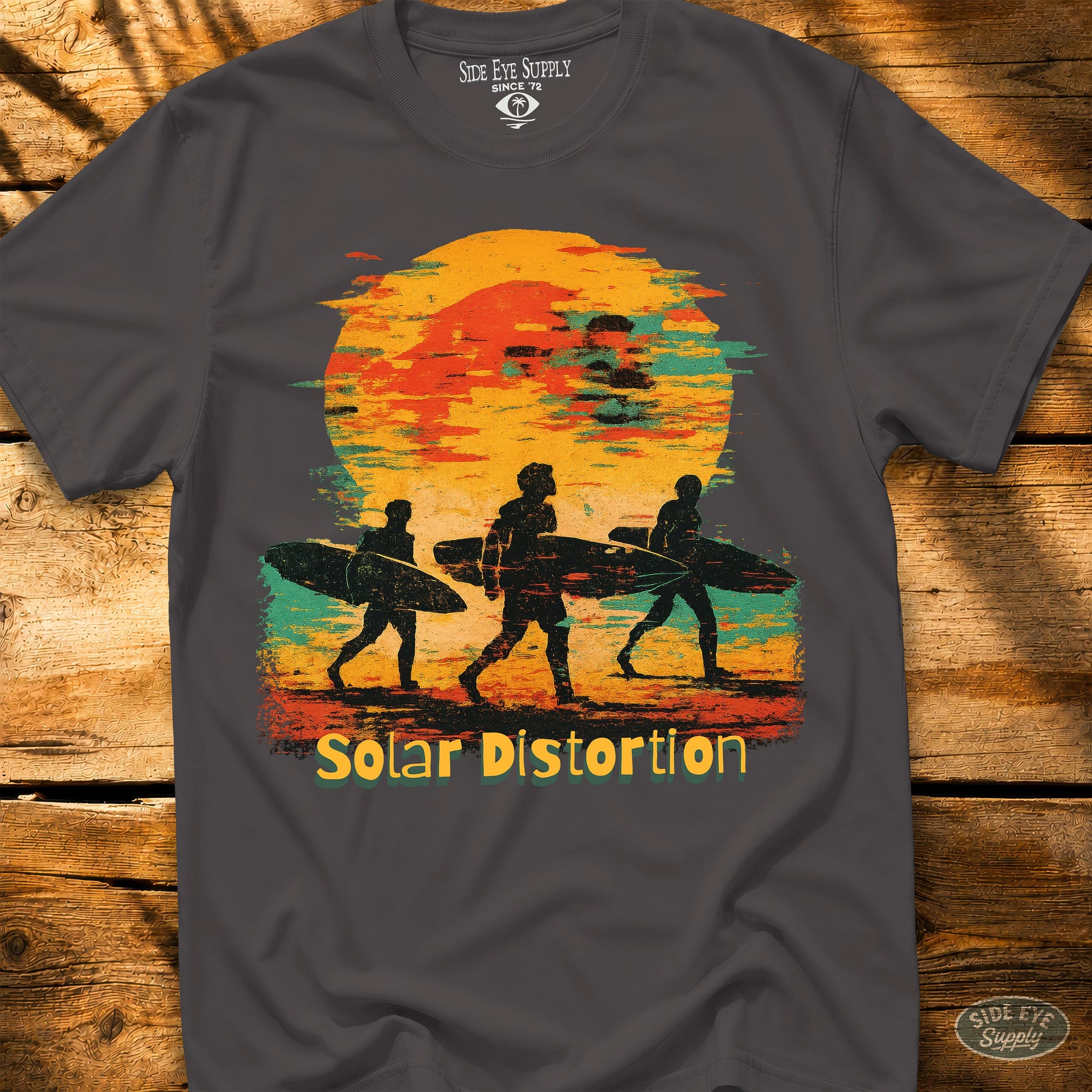 Solar Distortion Tee Charcoal / S - by Side Eye Supply - Surf Beach Life Apparel