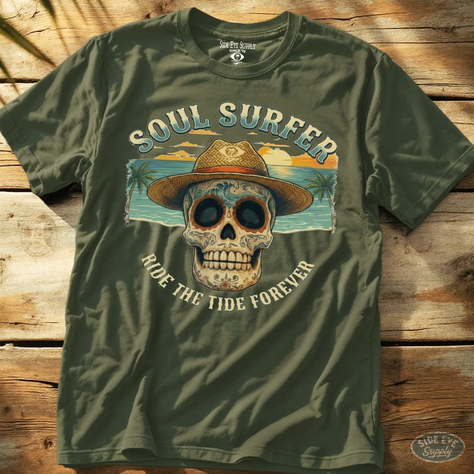 Soul Surfer Tee Military Green / S - by Side Eye Supply - Surf Beach Life Apparel