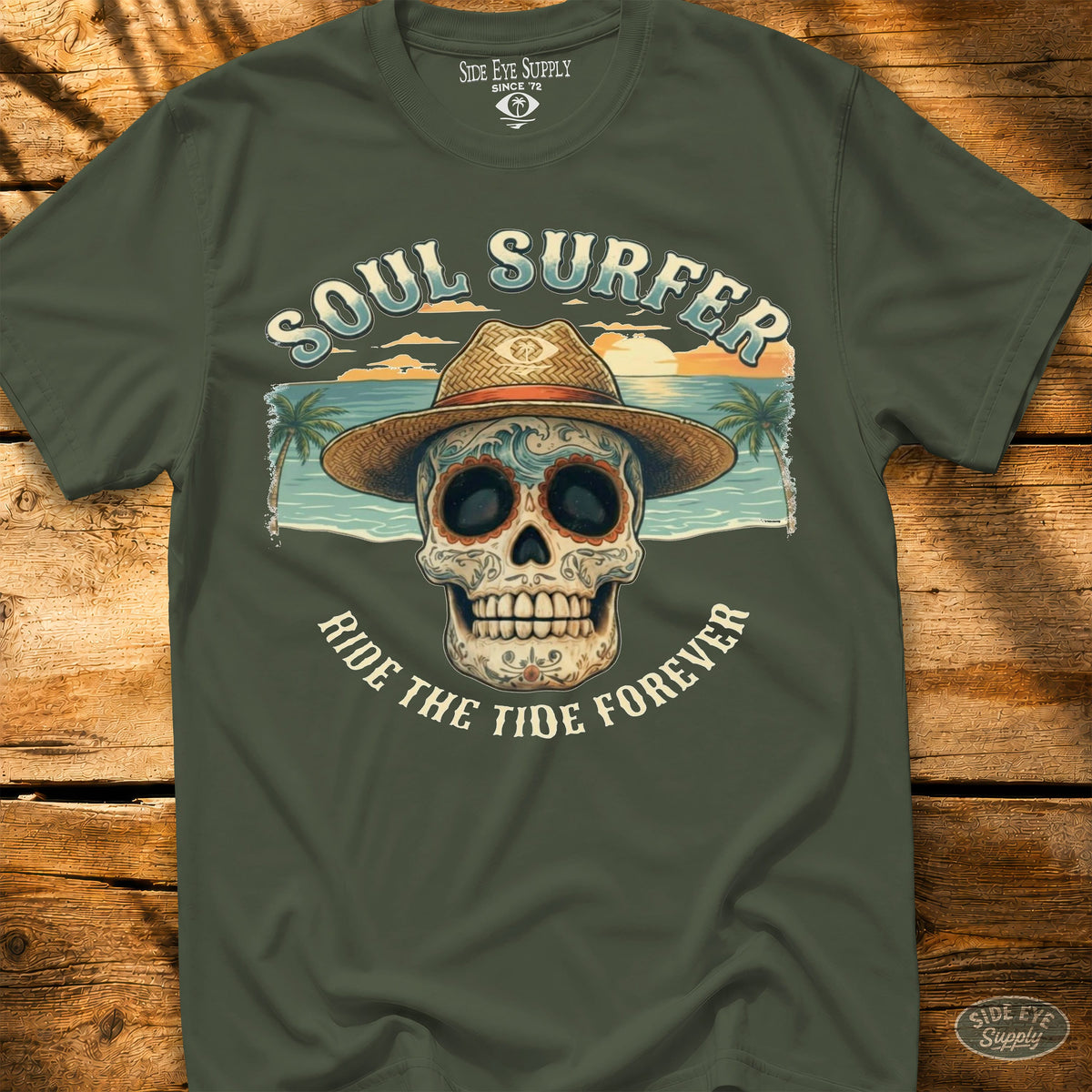 Soul Surfer Tee Military Green / S - by Side Eye Supply - Surf Beach Life Apparel