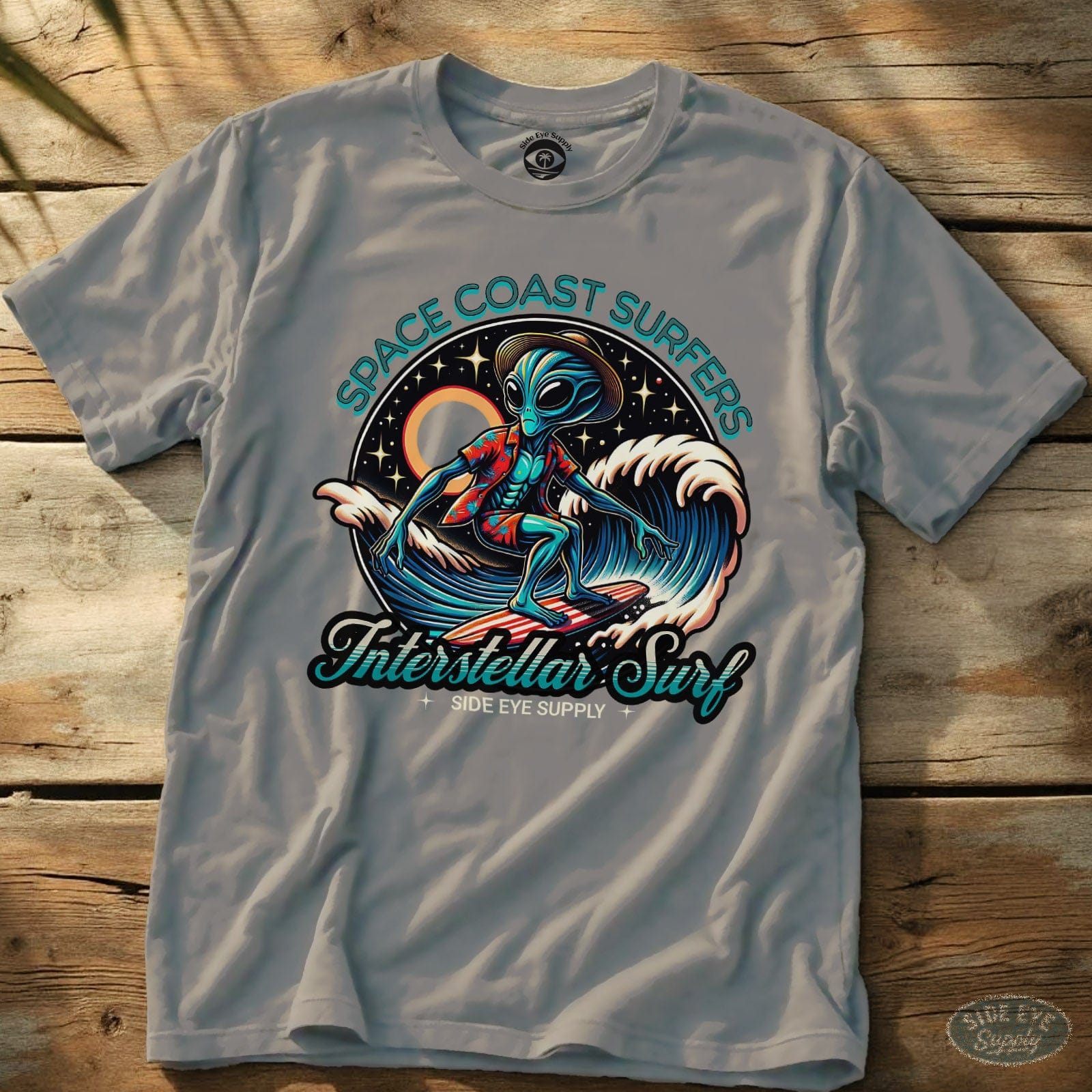 Space Coast Surfers Tee Ice Grey / S - by Side Eye Supply - Surf Beach Life Apparel
