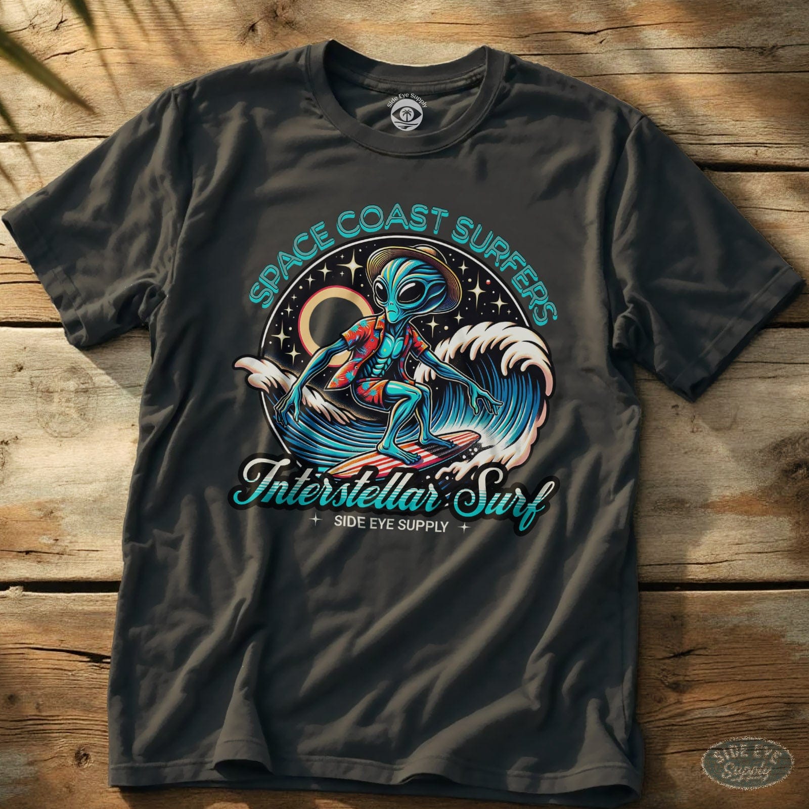 Space Coast Surfers Tee Charcoal / S - by Side Eye Supply - Surf Beach Life Apparel