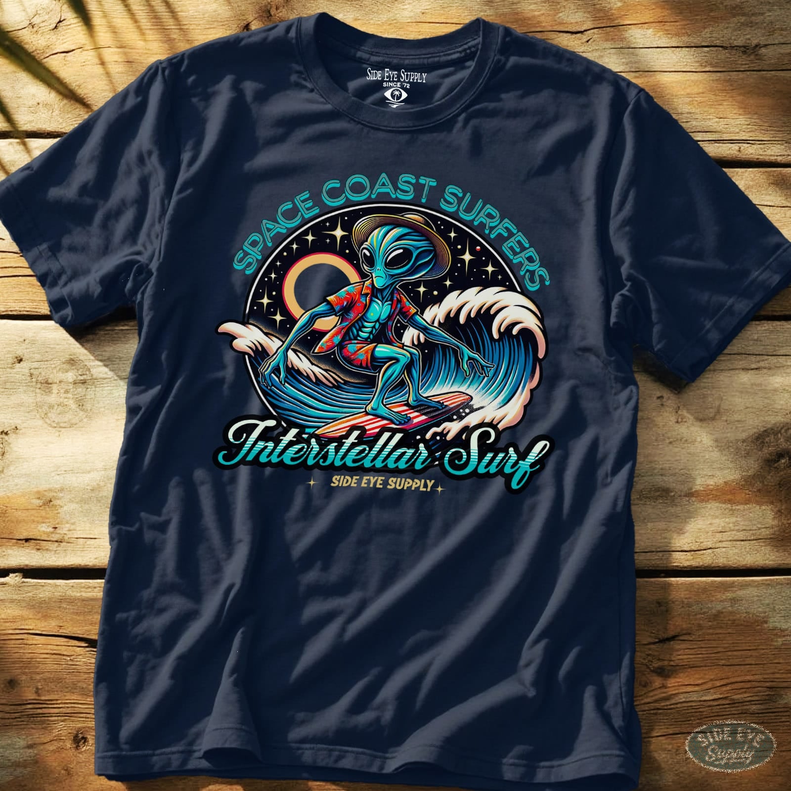 Space Coast Surfers Tee Navy / S - by Side Eye Supply - Surf Beach Life Apparel