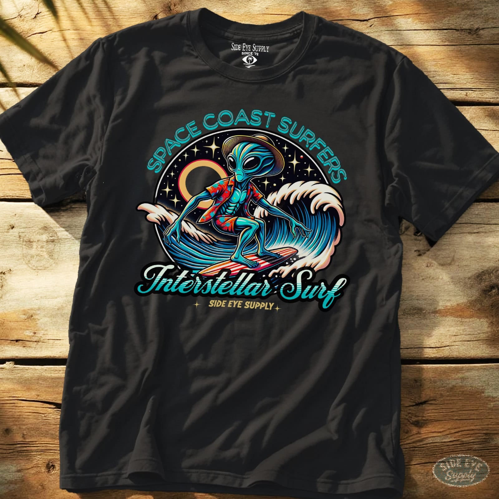 Space Coast Surfers Tee Black / S - by Side Eye Supply - Surf Beach Life Apparel