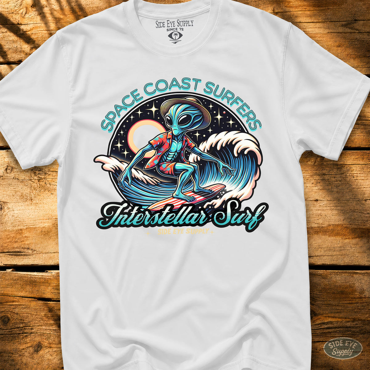 Space Coast Surfers Tee White / S - by Side Eye Supply - Surf Beach Life Apparel
