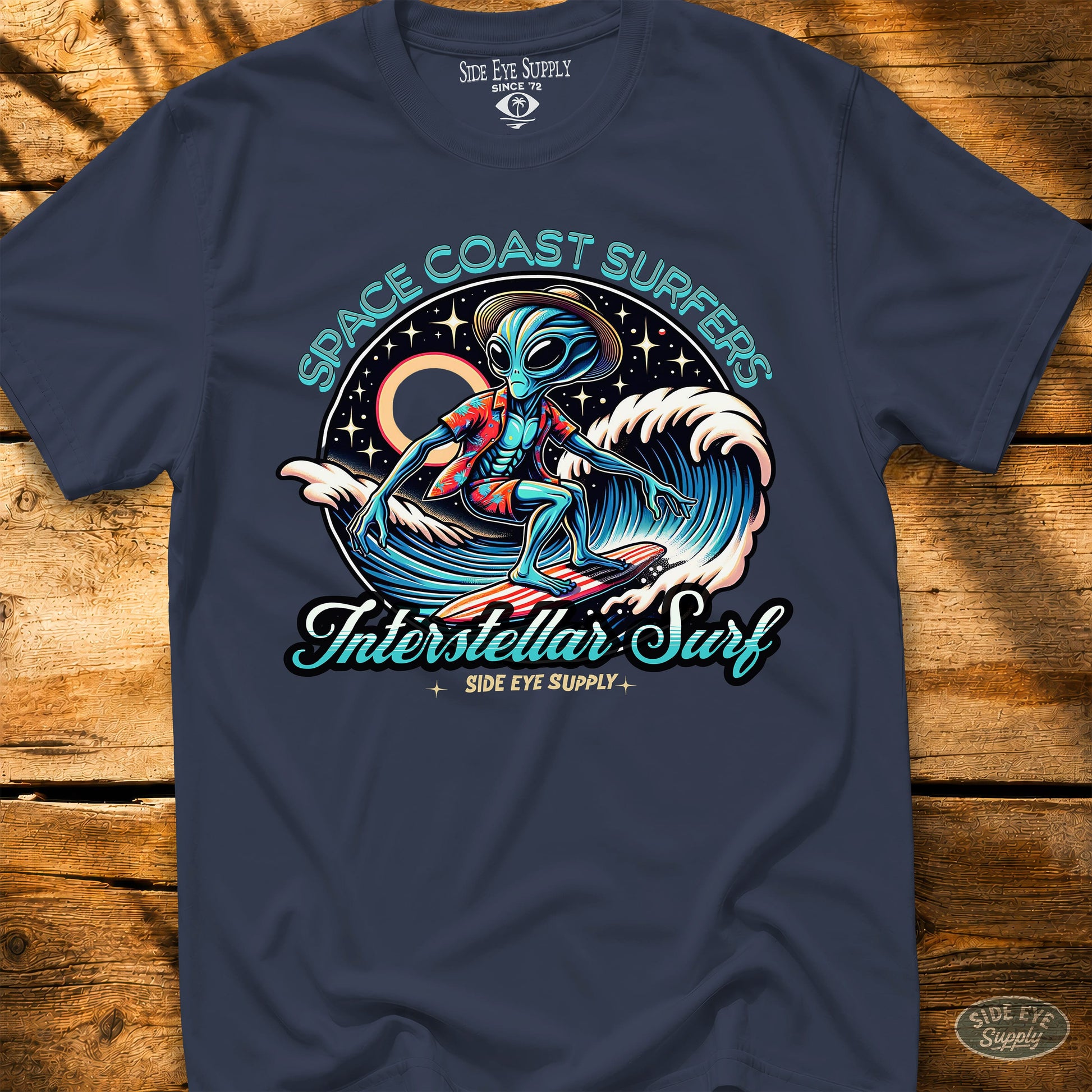 Space Coast Surfers Tee Navy / S - by Side Eye Supply - Surf Beach Life Apparel