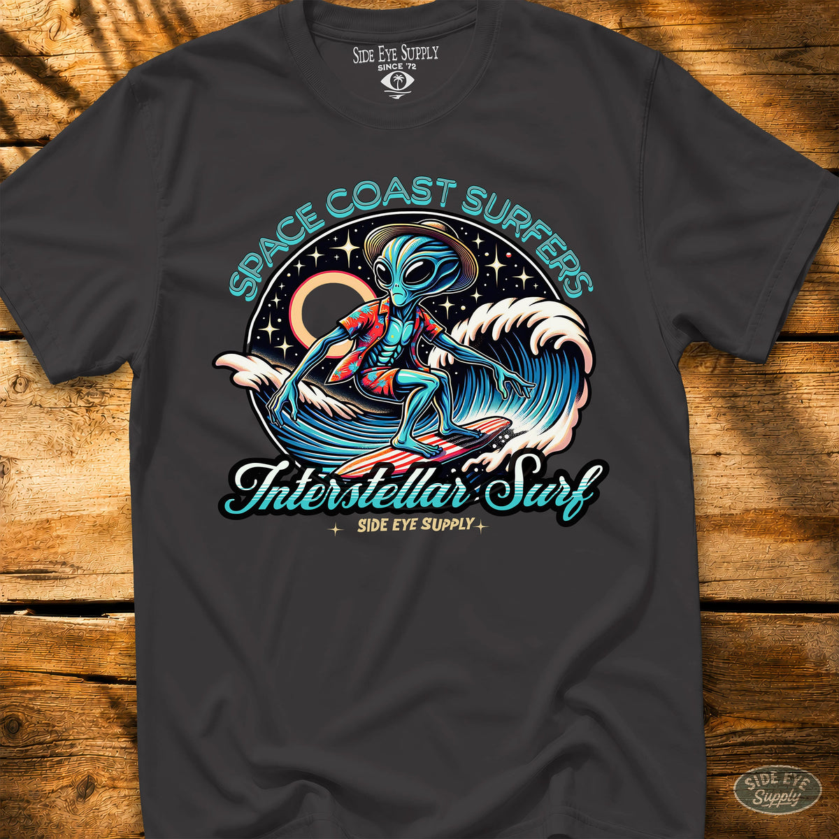 Space Coast Surfers Tee Black / S - by Side Eye Supply - Surf Beach Life Apparel