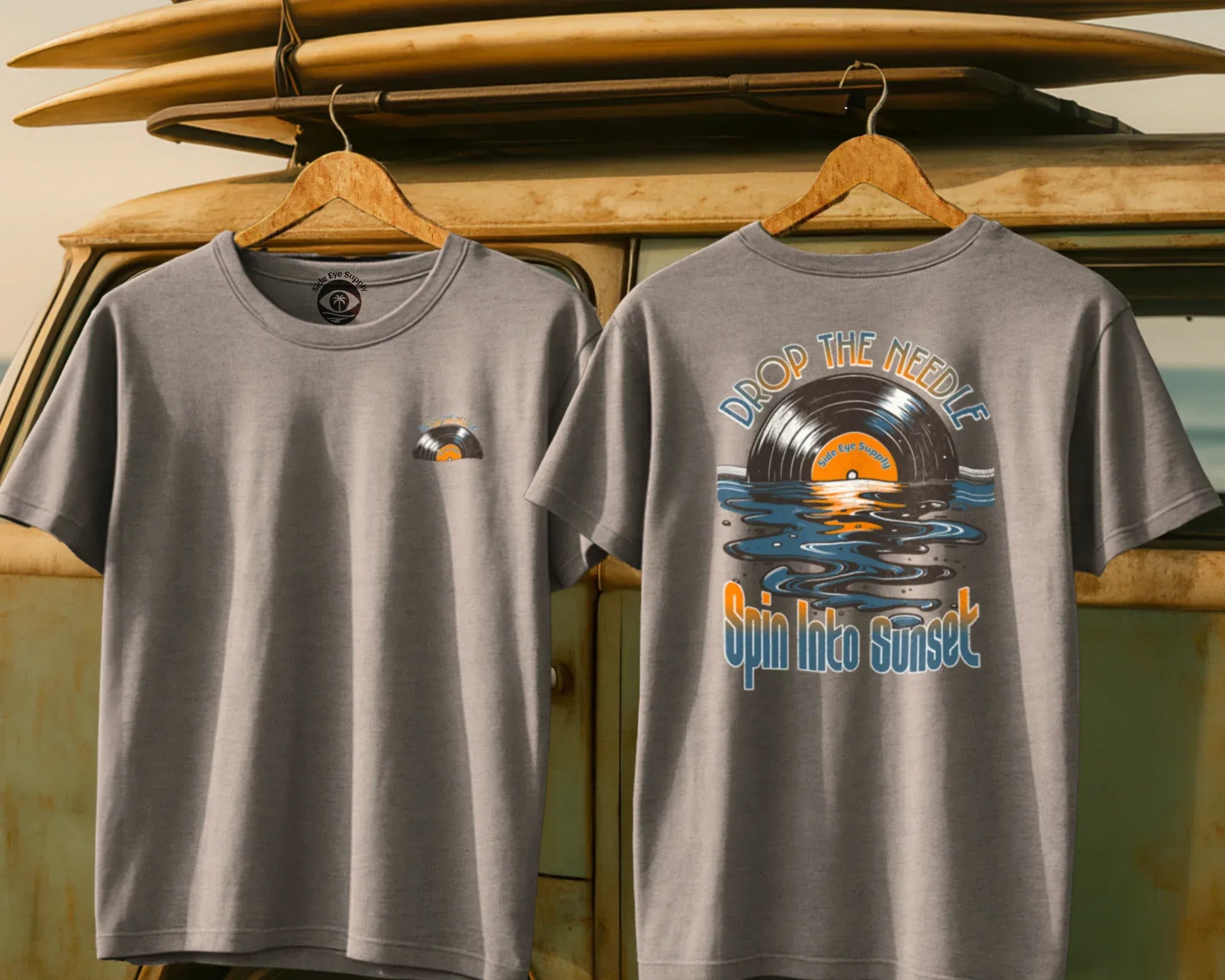 Spin Into Sunset Tee Sport Grey / S - by Side Eye Supply - Surf Beach Life Apparel