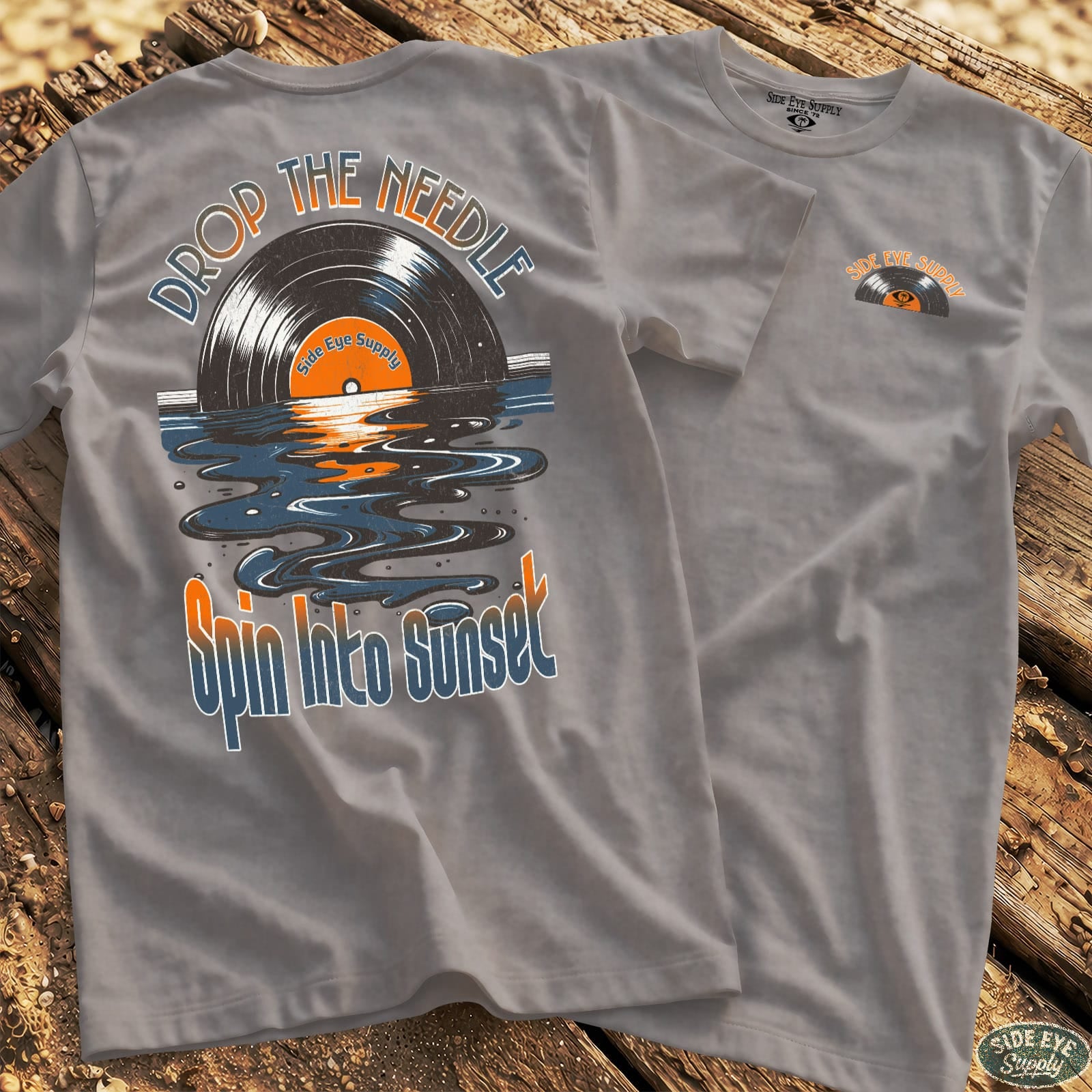 Spin Into Sunset Tee Sport Grey / S - by Side Eye Supply - Surf Beach Life Apparel