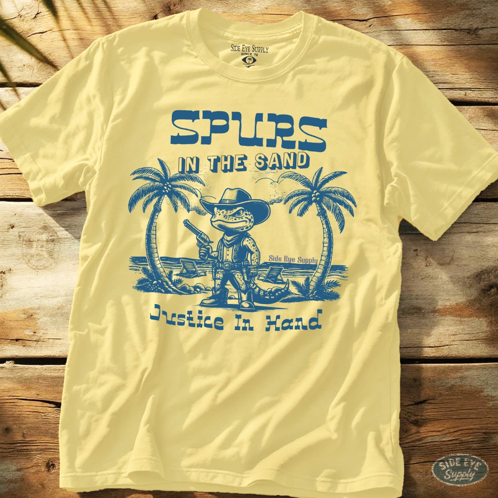 Spurs In The Sand Tee Cornsilk / S - by Side Eye Supply - Surf Beach Life Apparel
