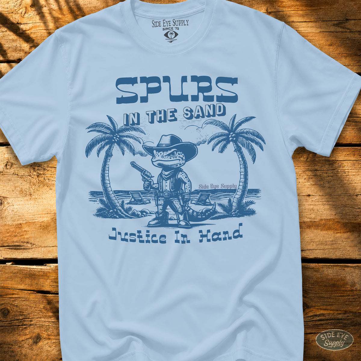 Spurs In The Sand Tee Light Blue / S - by Side Eye Supply - Surf Beach Life Apparel