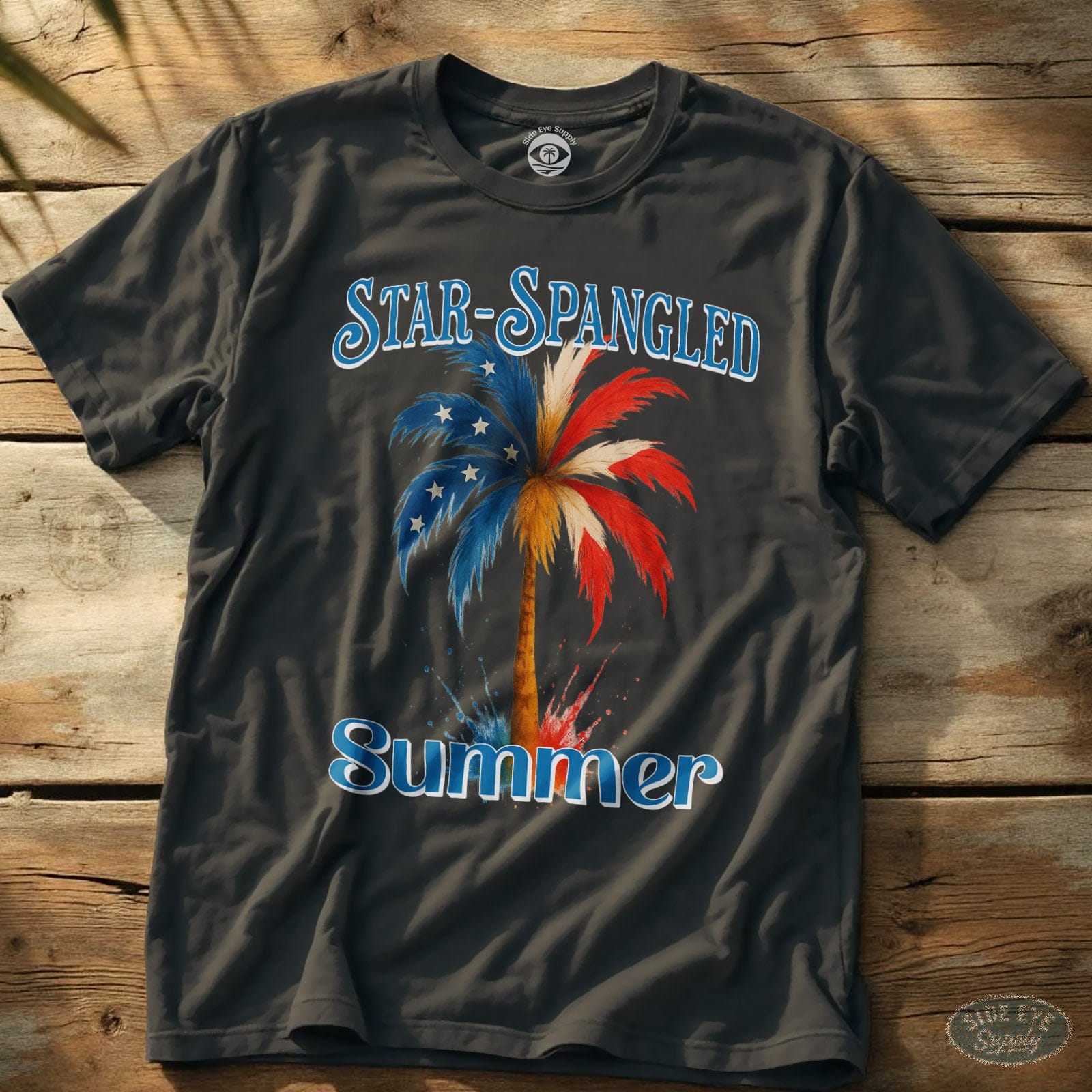 Star-Spangled Summer Tee Charcoal / S - by Side Eye Supply - Surf Beach Life Apparel