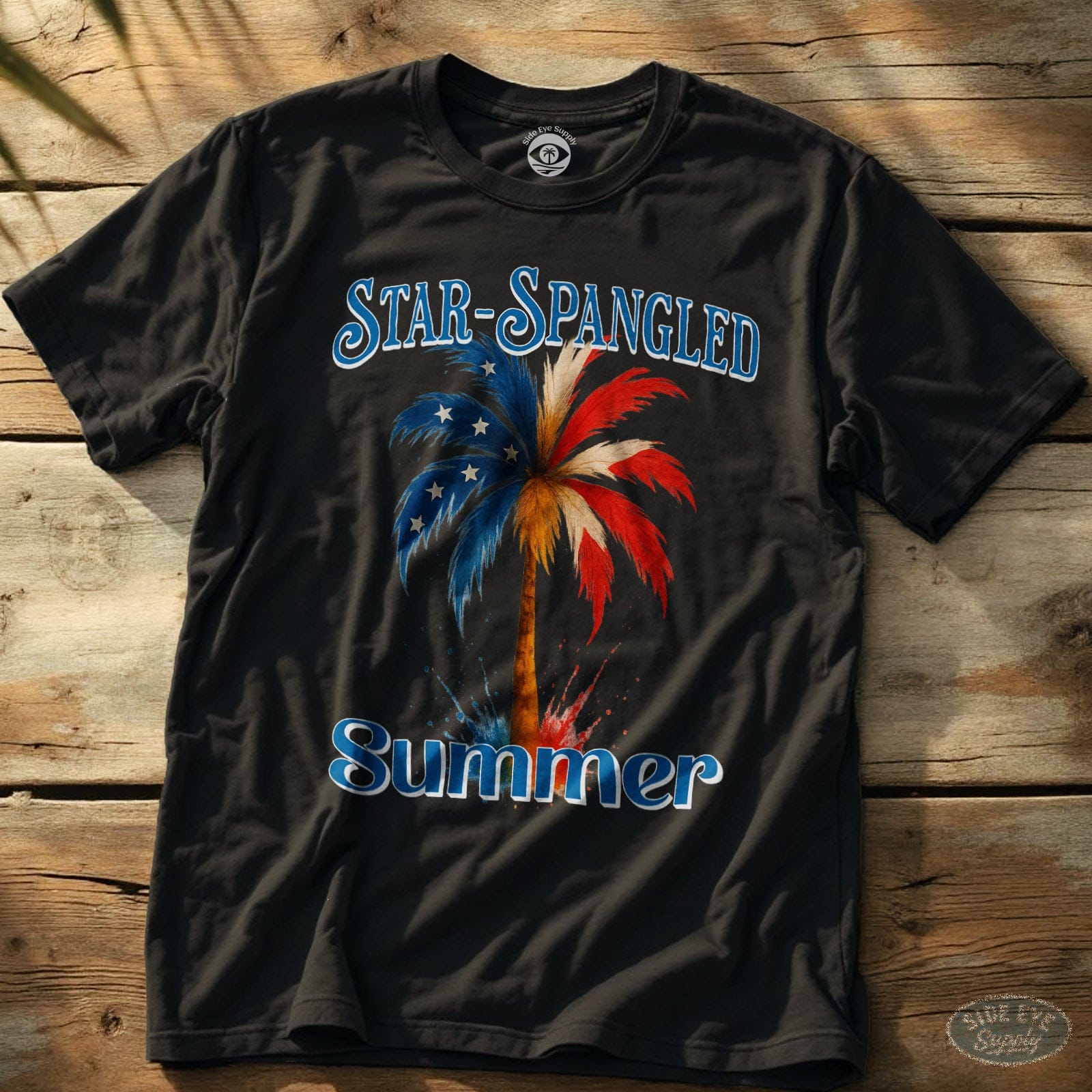 Star-Spangled Summer Tee Black / S - by Side Eye Supply - Surf Beach Life Apparel