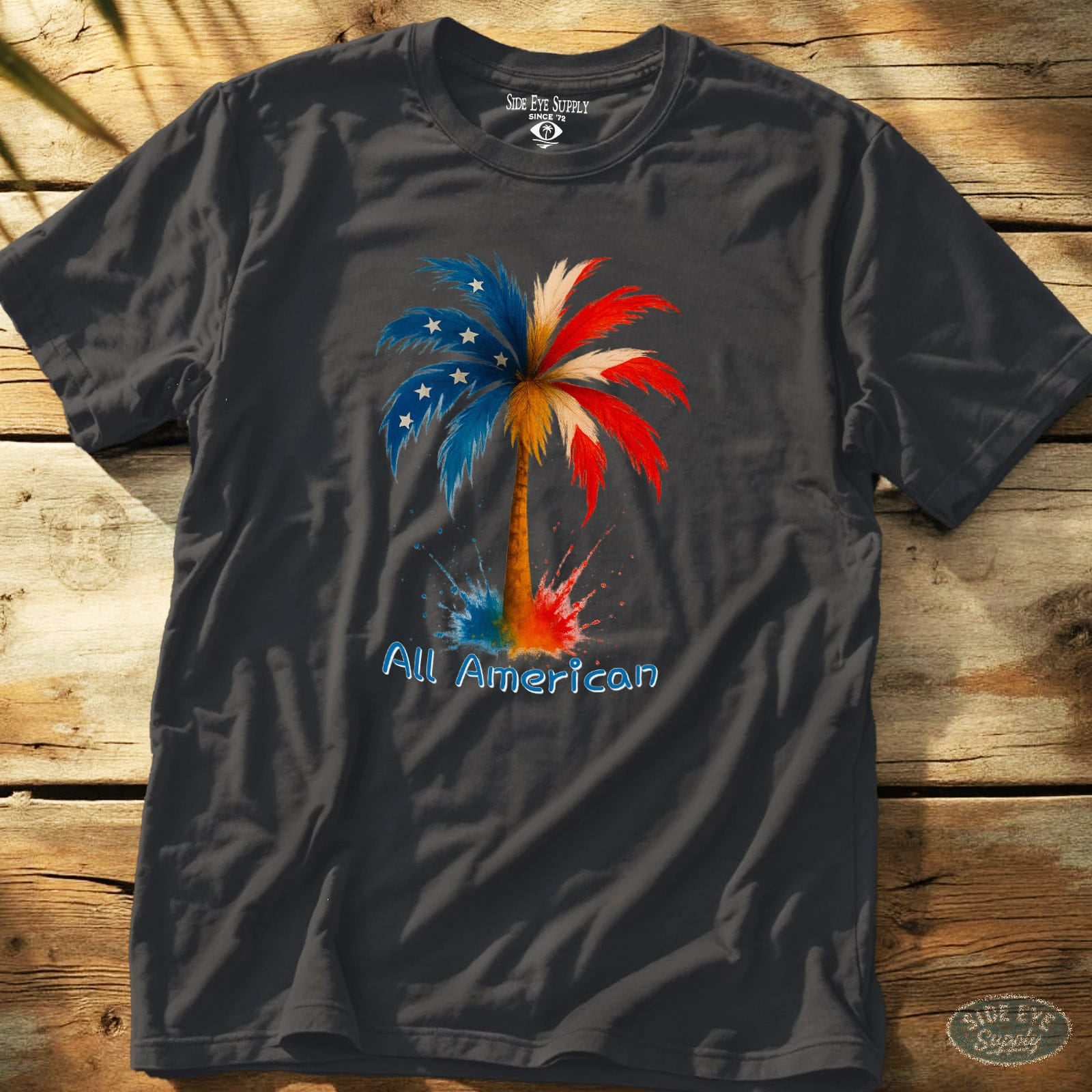Star-Spangled Summer Tee Charcoal / S - by Side Eye Supply - Surf Beach Life Apparel