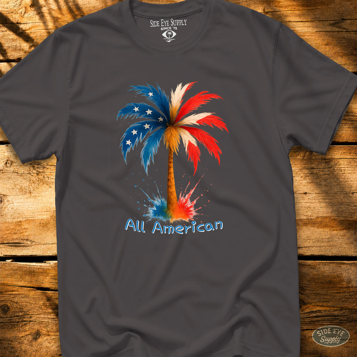 Star-Spangled Summer Tee Charcoal / S - by Side Eye Supply - Surf Beach Life Apparel