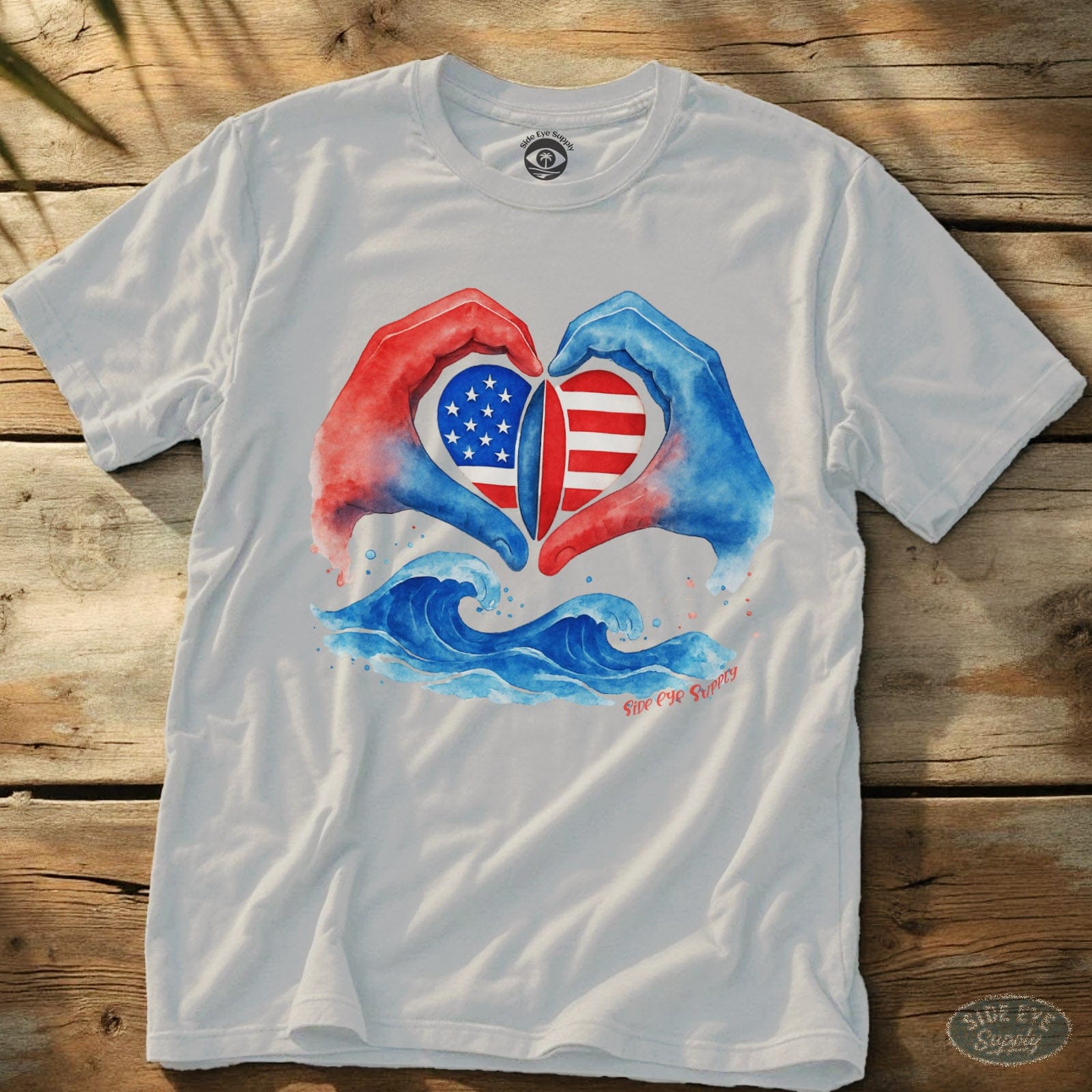 Stars and Stripes Tee White / S - by Side Eye Supply - Surf Beach Life Apparel
