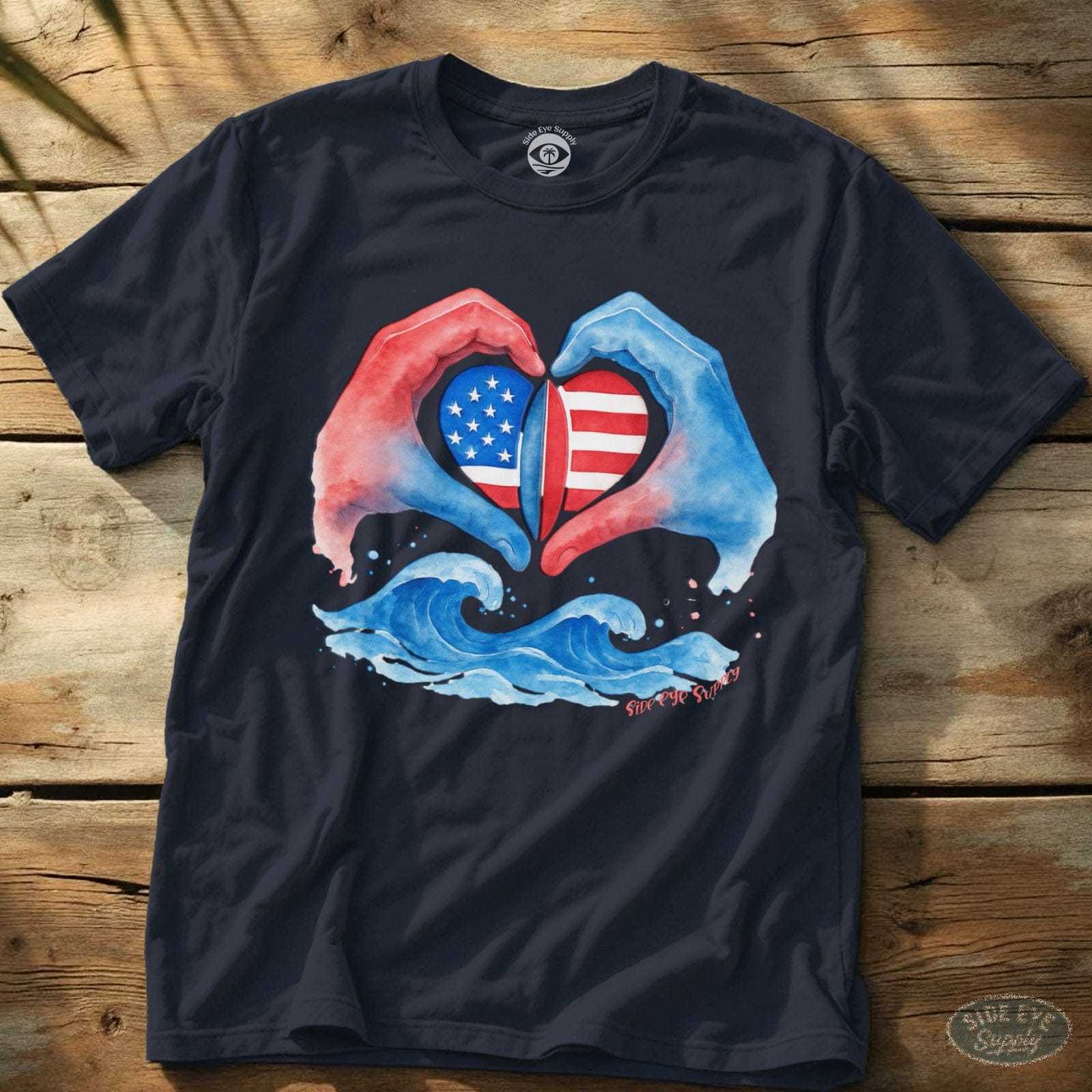 Stars and Stripes Tee Navy / S - by Side Eye Supply - Surf Beach Life Apparel