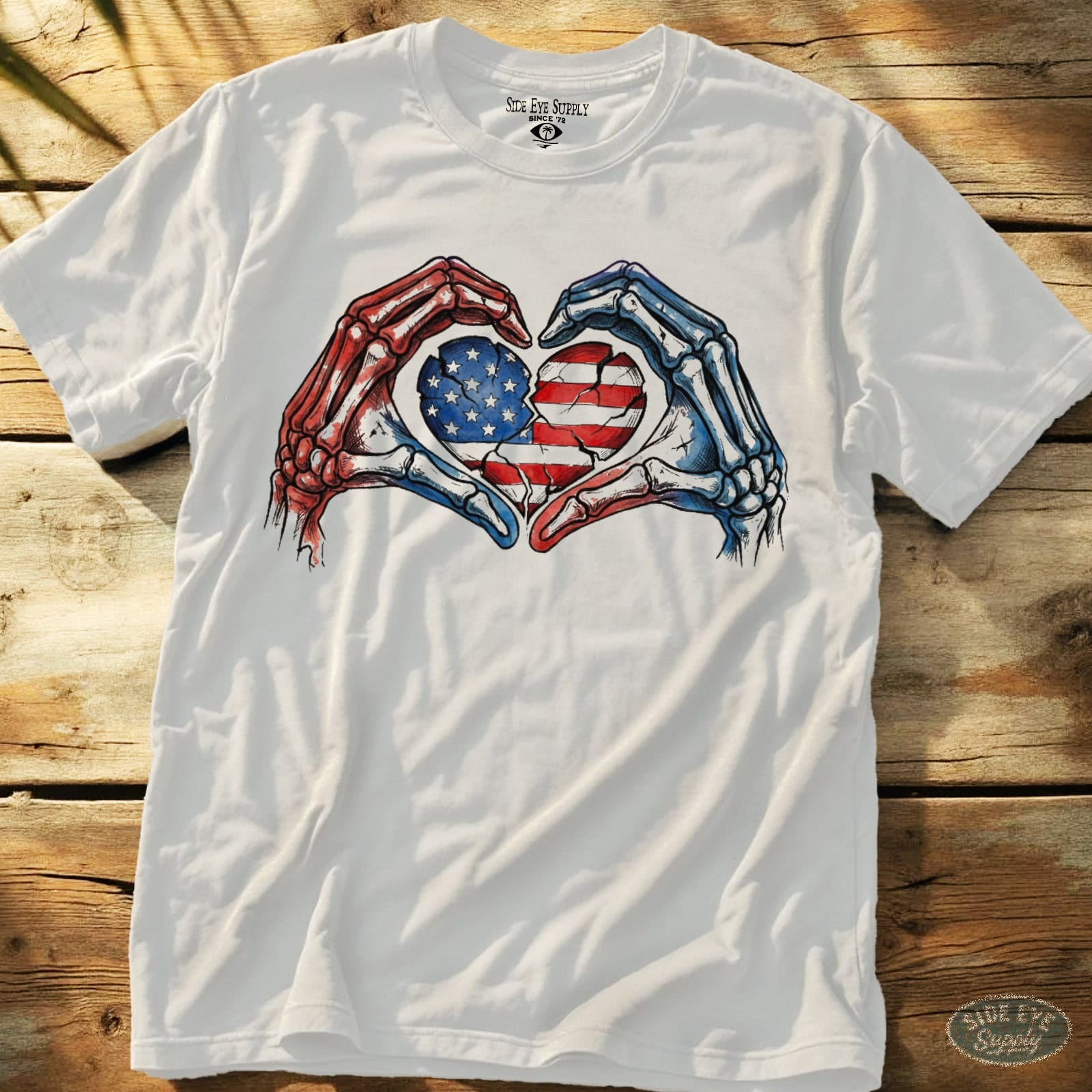 Stars and Stripes Tee White / S - by Side Eye Supply - Surf Beach Life Apparel