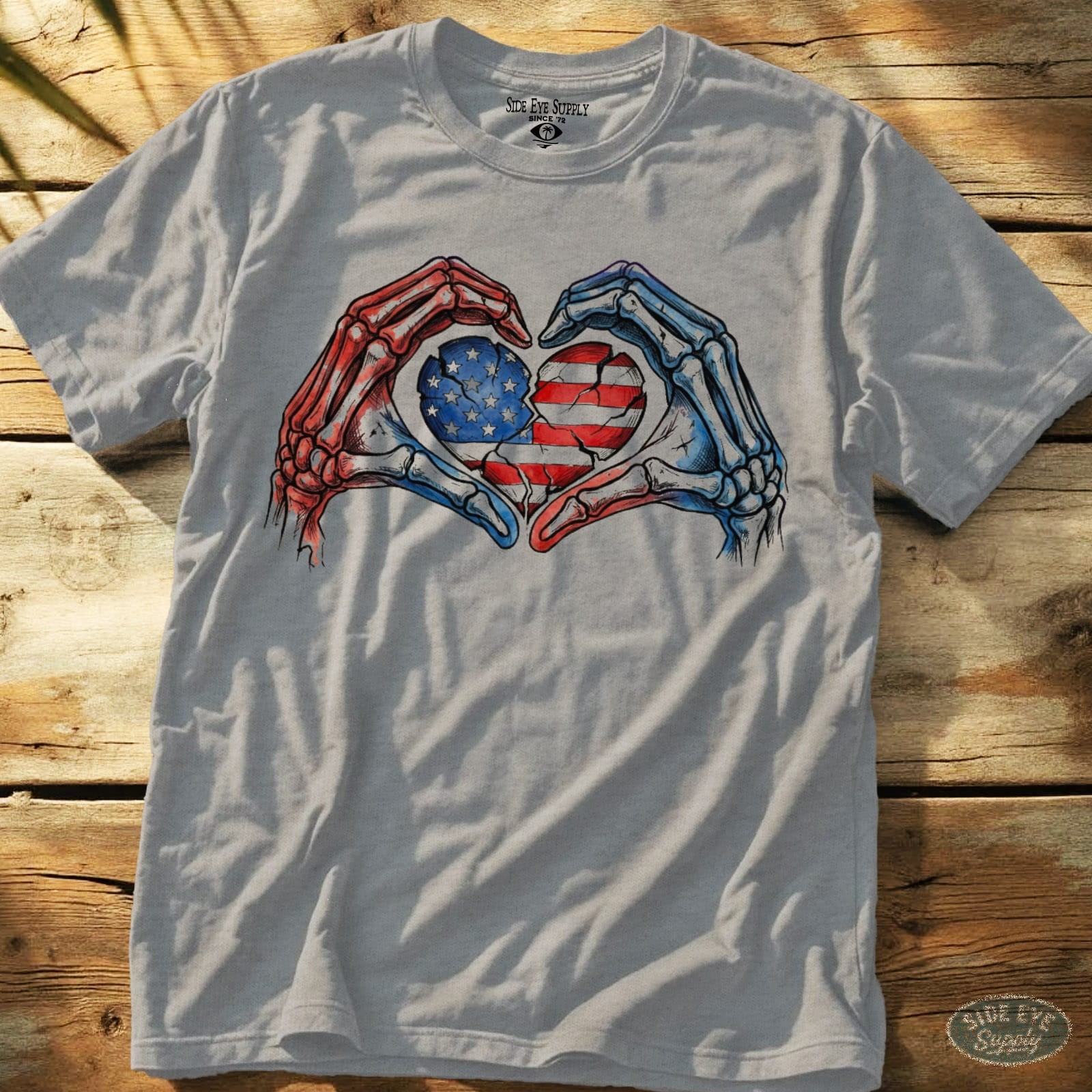 Stars and Stripes Tee Sport Grey / S - by Side Eye Supply - Surf Beach Life Apparel