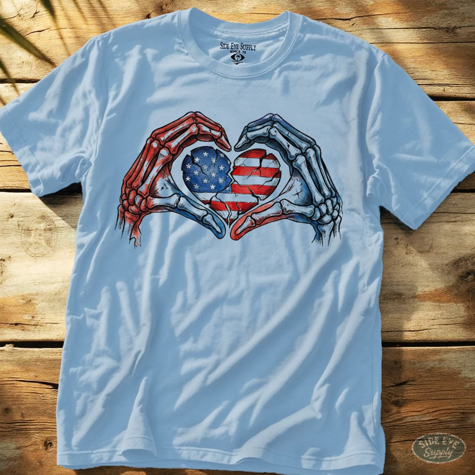 Stars and Stripes Tee Light Blue / S - by Side Eye Supply - Surf Beach Life Apparel