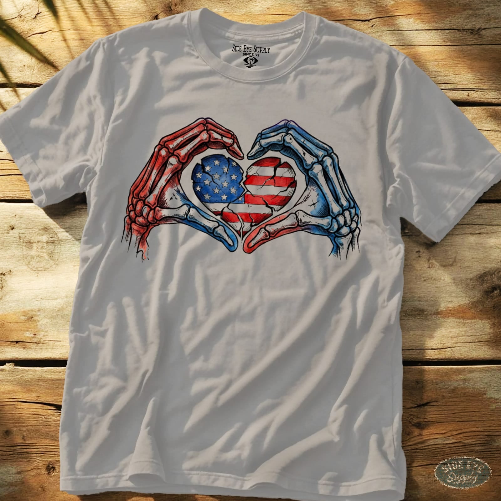 Stars and Stripes Tee Ice Grey / S - by Side Eye Supply - Surf Beach Life Apparel