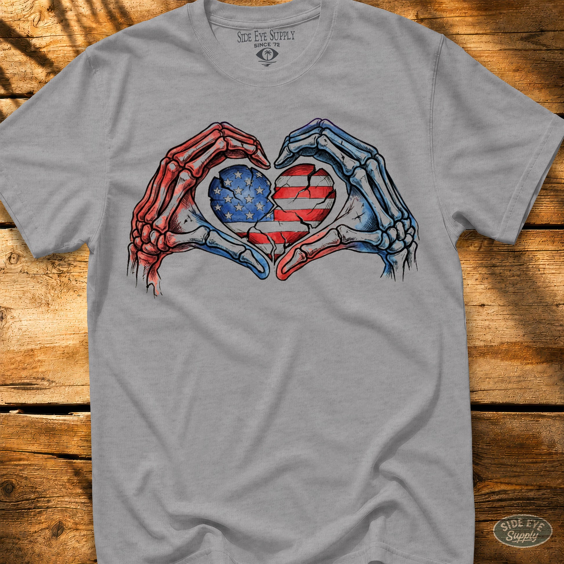 Stars and Stripes Tee Sport Grey / S - by Side Eye Supply - Surf Beach Life Apparel