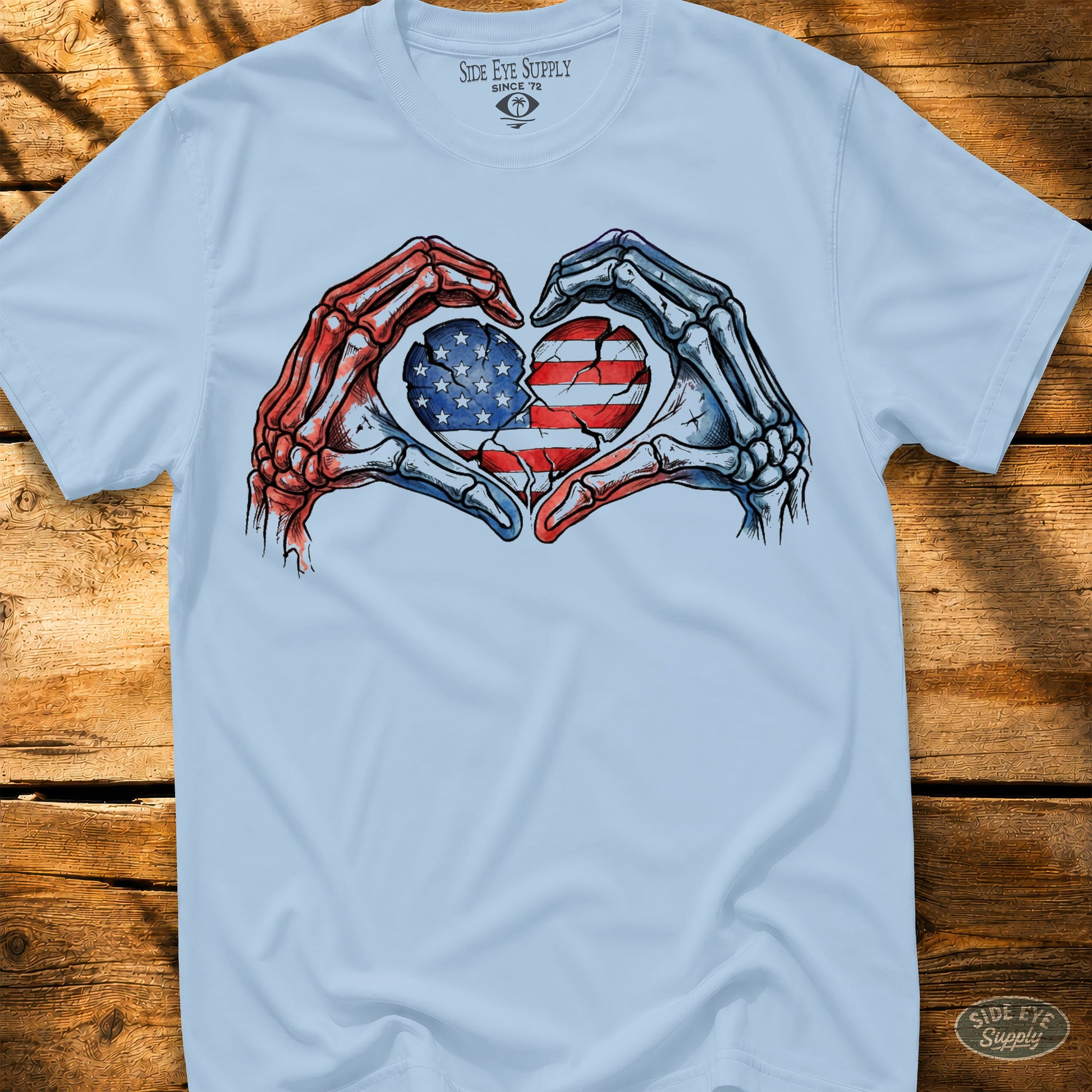 Stars and Stripes Tee Light Blue / S - by Side Eye Supply - Surf Beach Life Apparel