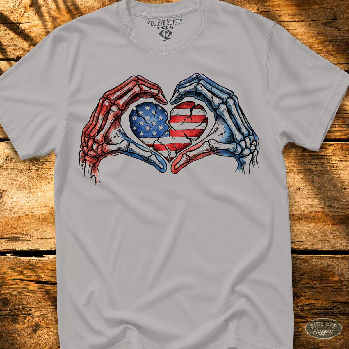Stars and Stripes Tee Ice Grey / S - by Side Eye Supply - Surf Beach Life Apparel