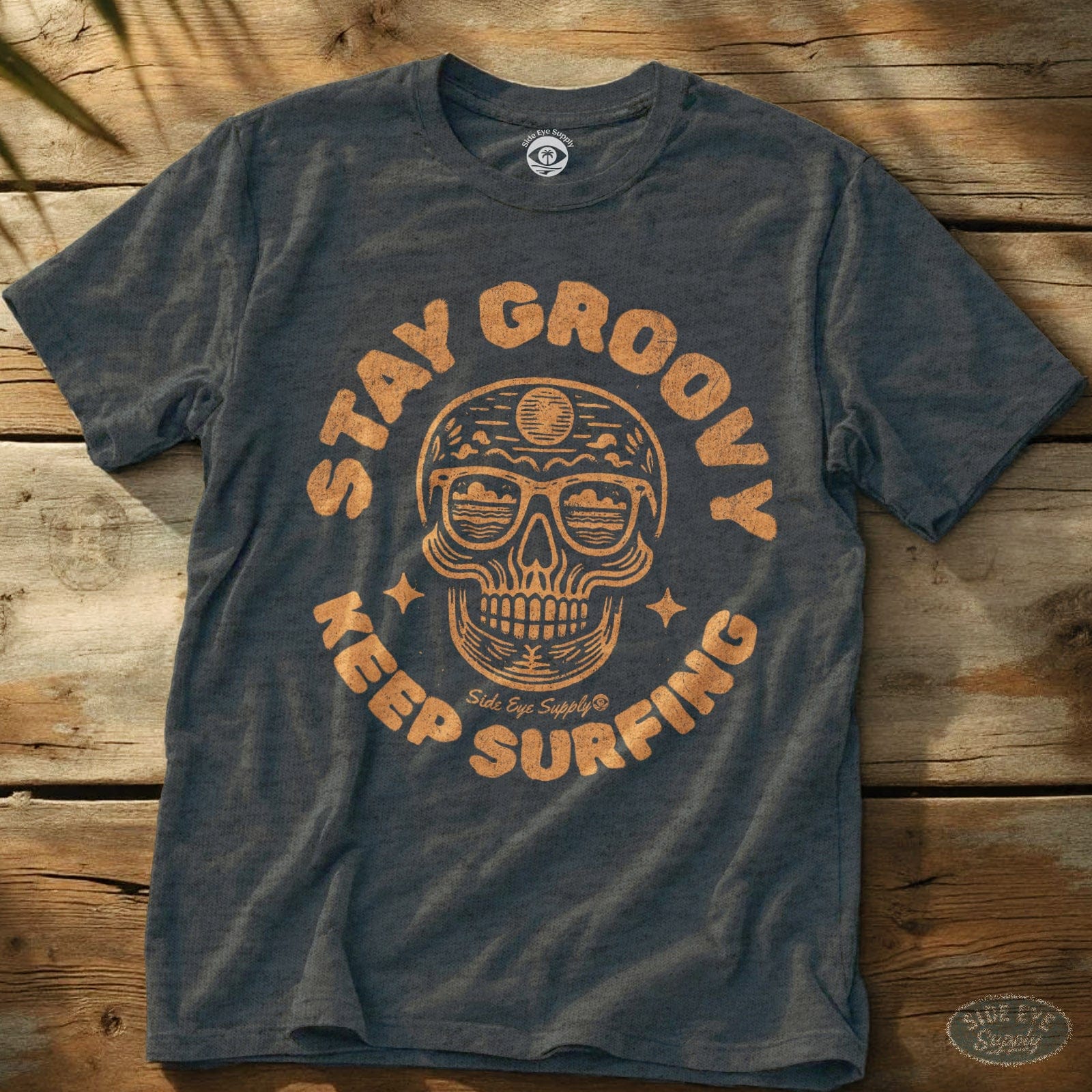 Stay Groovy Tee Dark Heather / S - by Side Eye Supply - Surf Beach Life Apparel