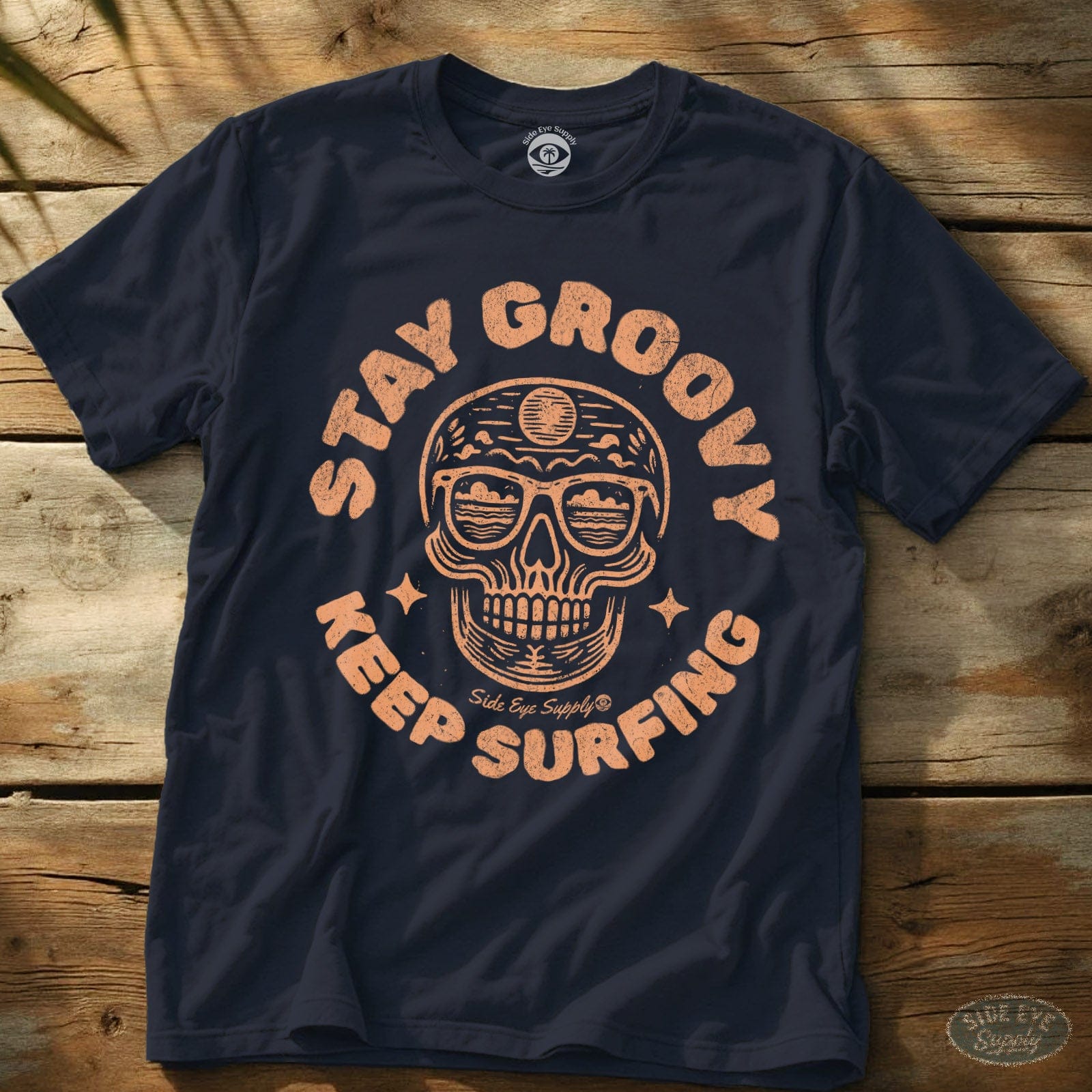 Stay Groovy Tee Navy / S - by Side Eye Supply - Surf Beach Life Apparel