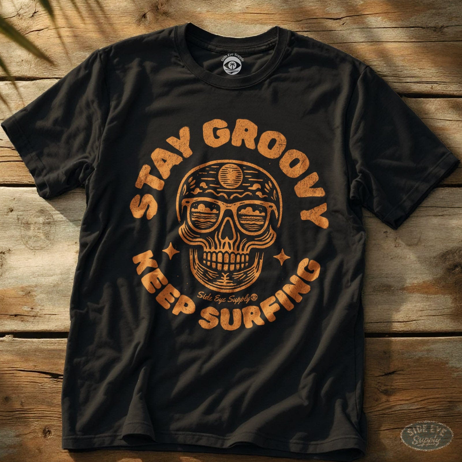 Stay Groovy Tee Black / S - by Side Eye Supply - Surf Beach Life Apparel