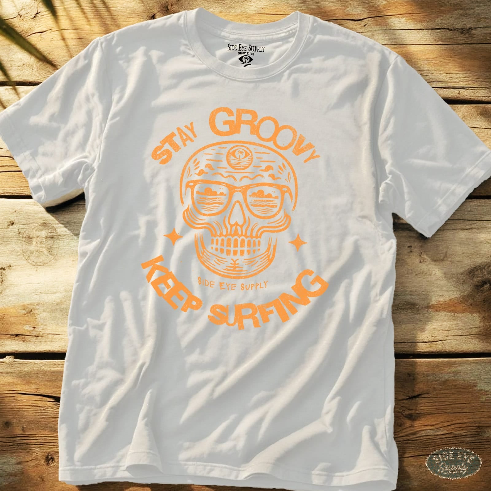 Stay Groovy Tee White / S - by Side Eye Supply - Surf Beach Life Apparel