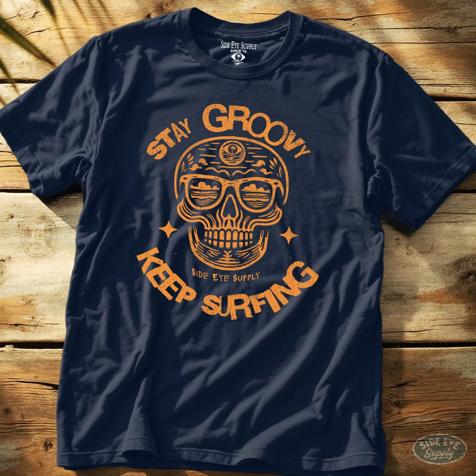 Stay Groovy Tee Navy / S - by Side Eye Supply - Surf Beach Life Apparel